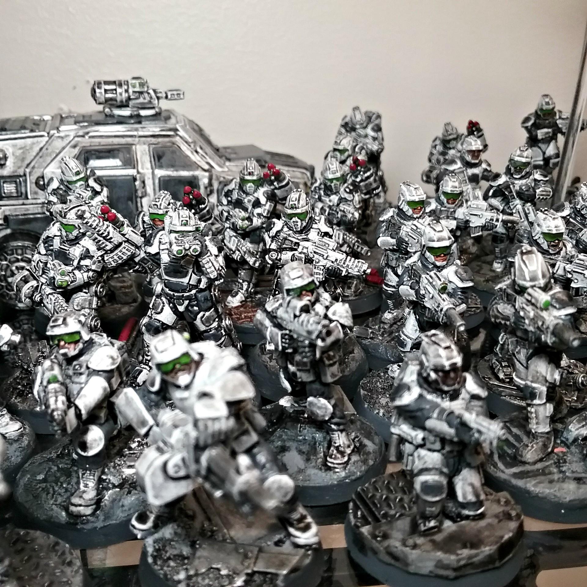 Afterlife, Heresy Sci Fi Troopers, Tracer Exo Mech, Unity Council