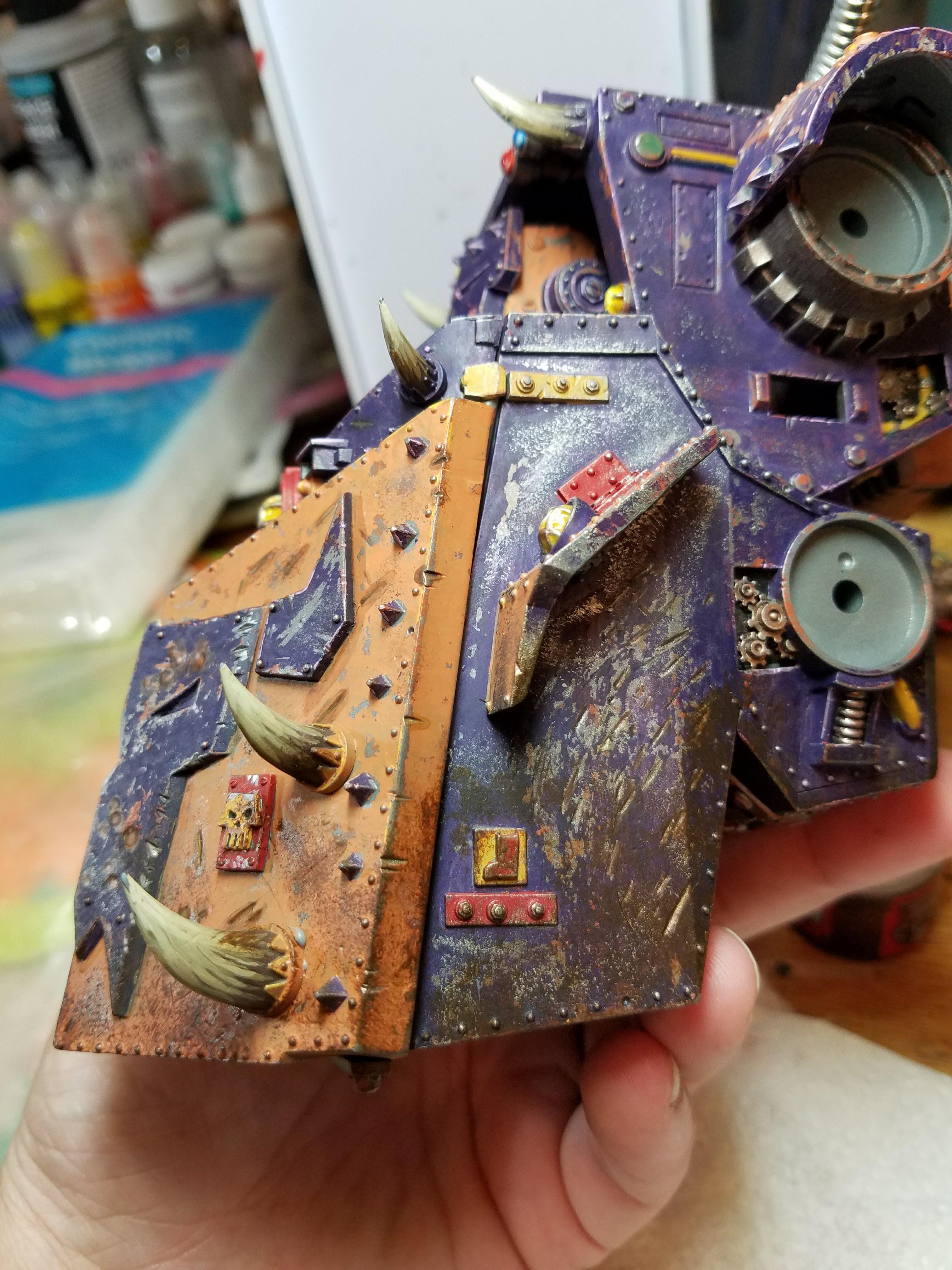 Gorkanaut, Greenskins, Orks, Weathered, Work In Progress