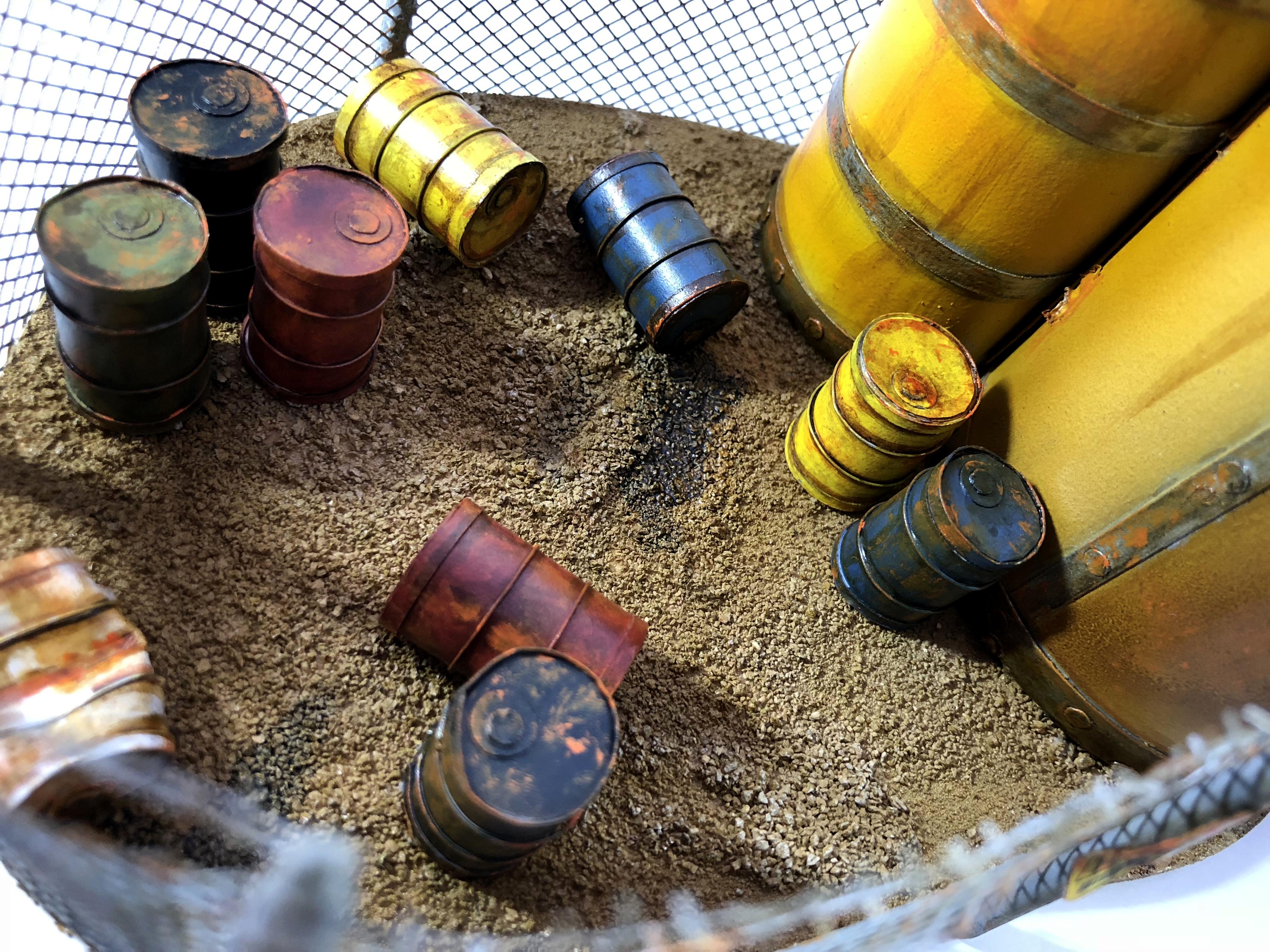Close up of oil barrels 