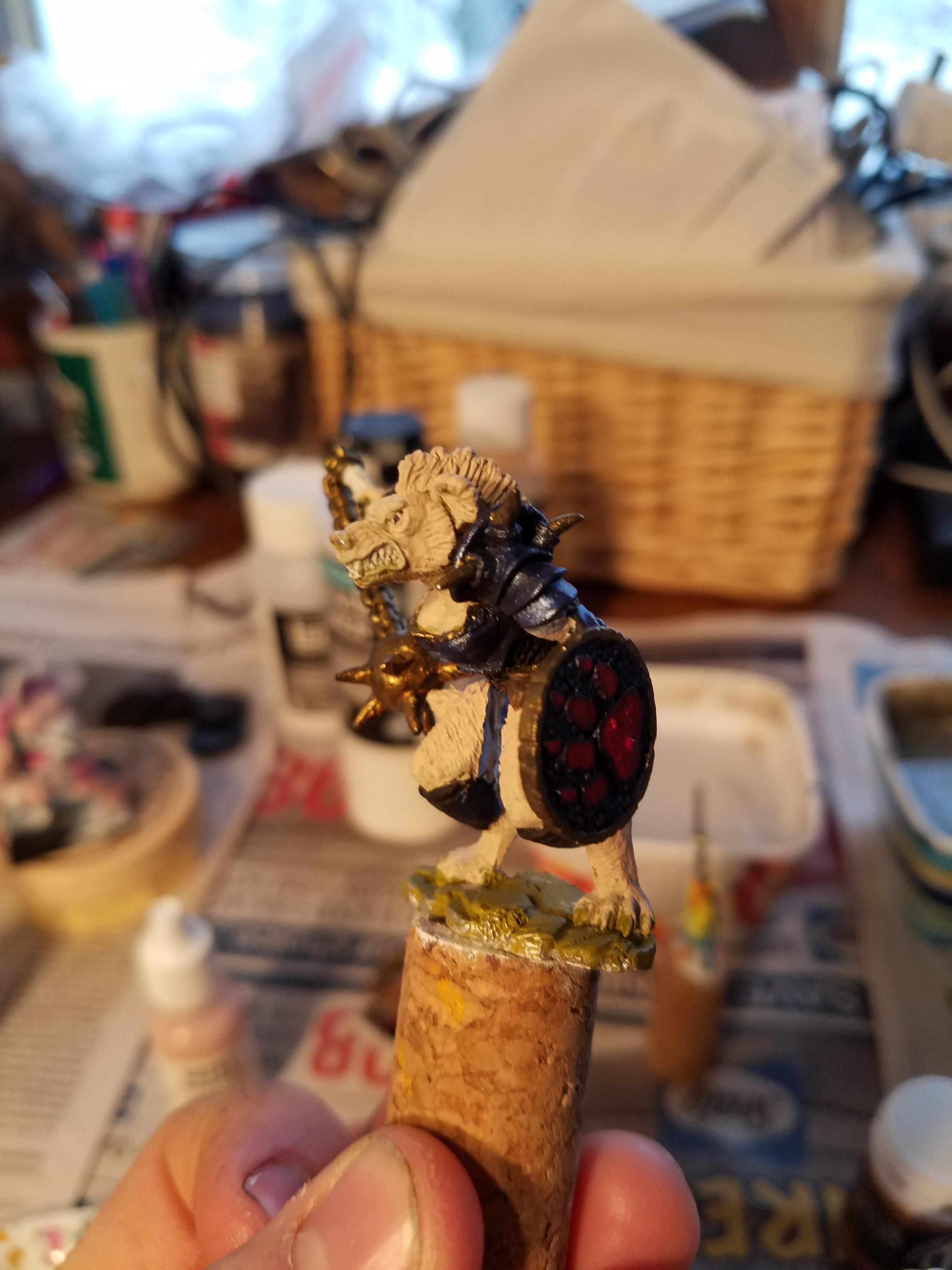 Blue Metallic, Colored Metallics, Do You Even Touchup Bro, Female, Gnoll, Terrible Terrible Lighting, Work In Progress