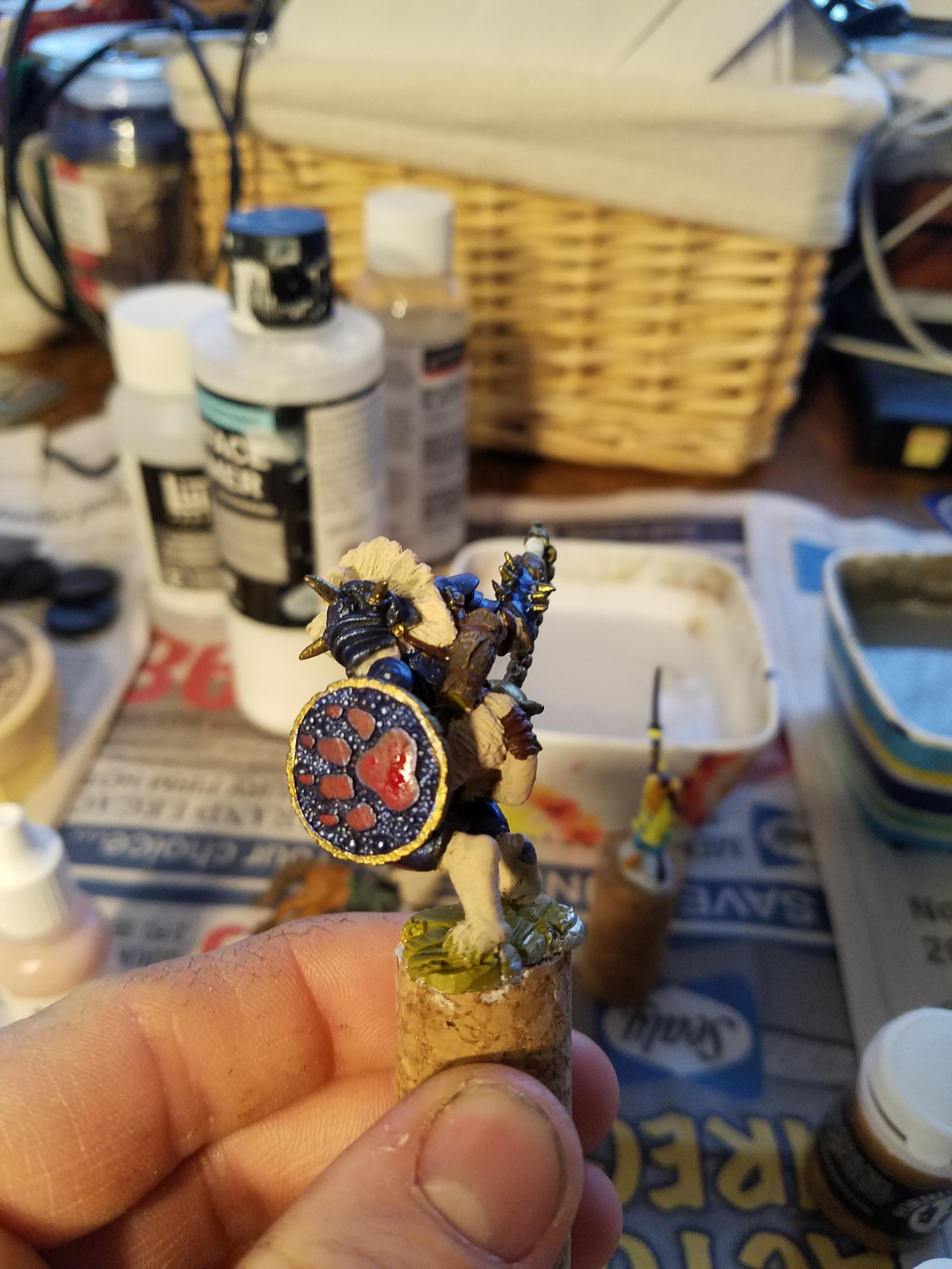 Blue Metallic, Colored Metallics, Do You Even Touchup Bro, Female, Gnoll, Terrible Terrible Lighting, Work In Progress