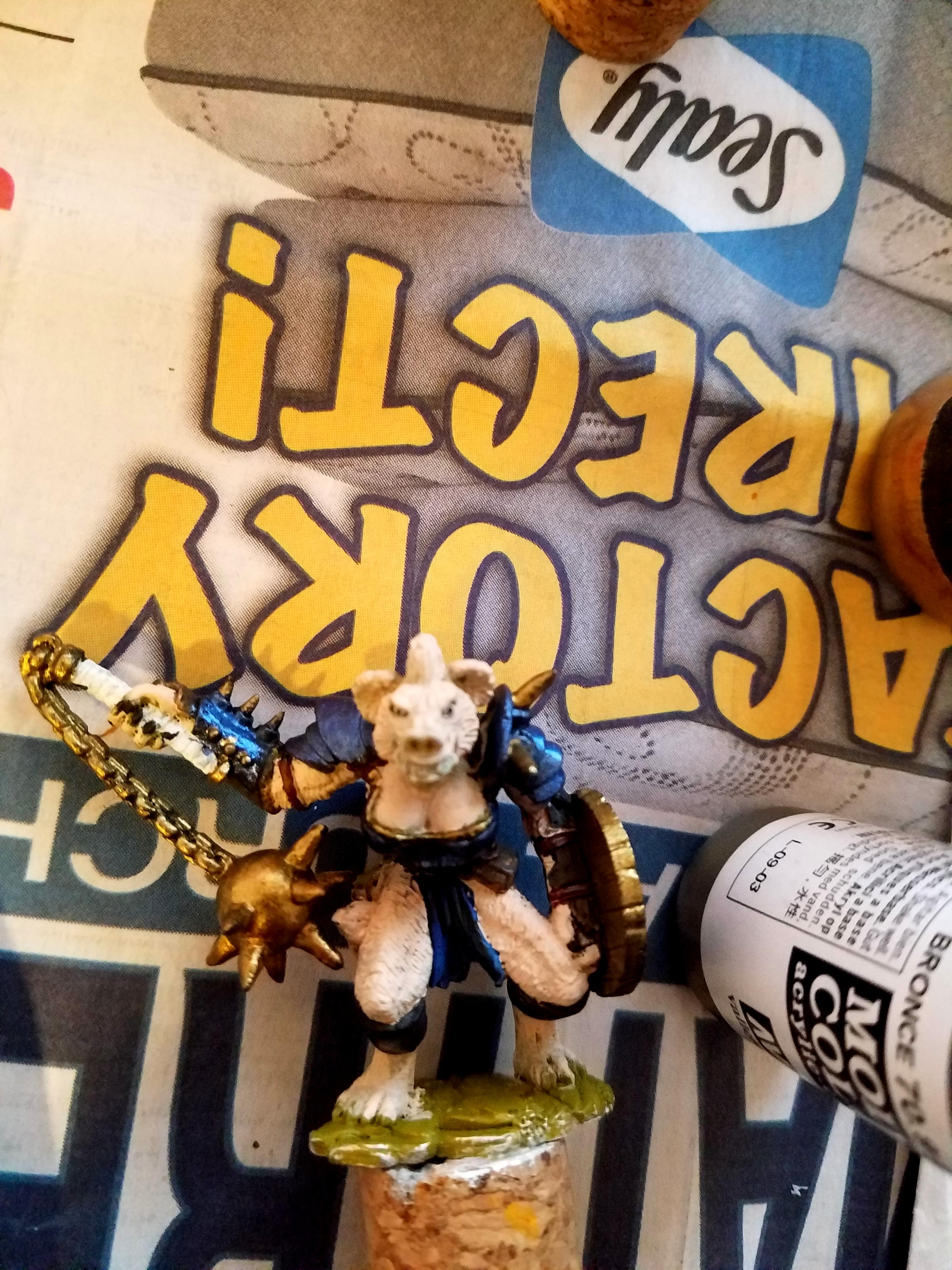 Blue Metallic, Colored Metallics, Do You Even Touchup Bro, Female, Gnoll, Terrible Terrible Lighting, Work In Progress