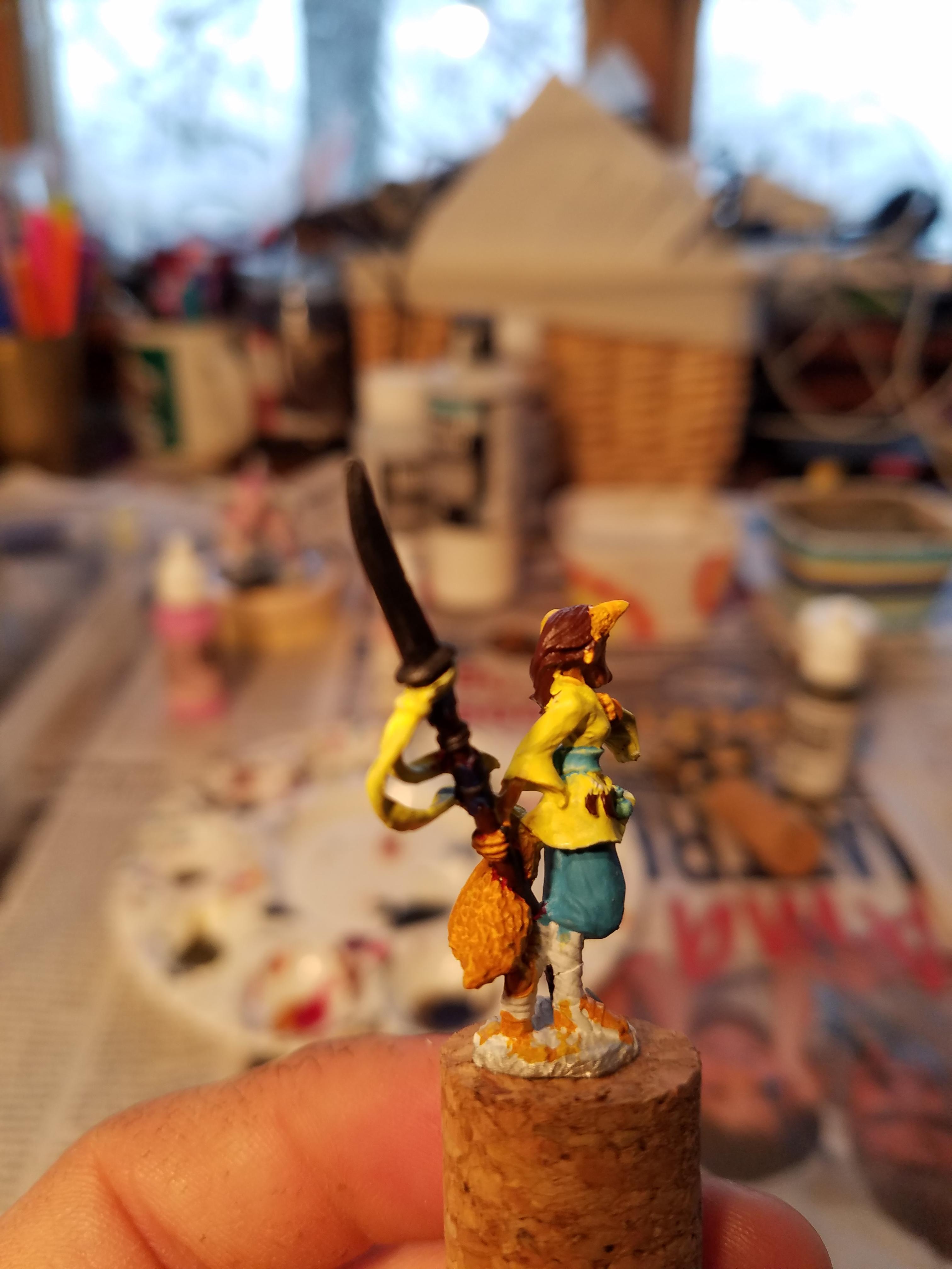Base Coat, Female, Foxgirl, Kitsune, Polearm, Reaper, Work In Progress, Yellow
