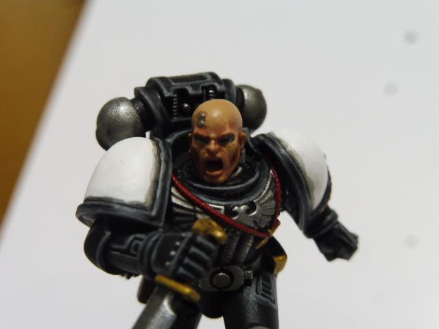 Assault, Black, Black Templars, Blanche, Chainsword, Closeup, Conversion, Face, Forge World, Imperium, Japan Exclusive, Space Marines, Tactical Squad, Templars, Terminator Armor