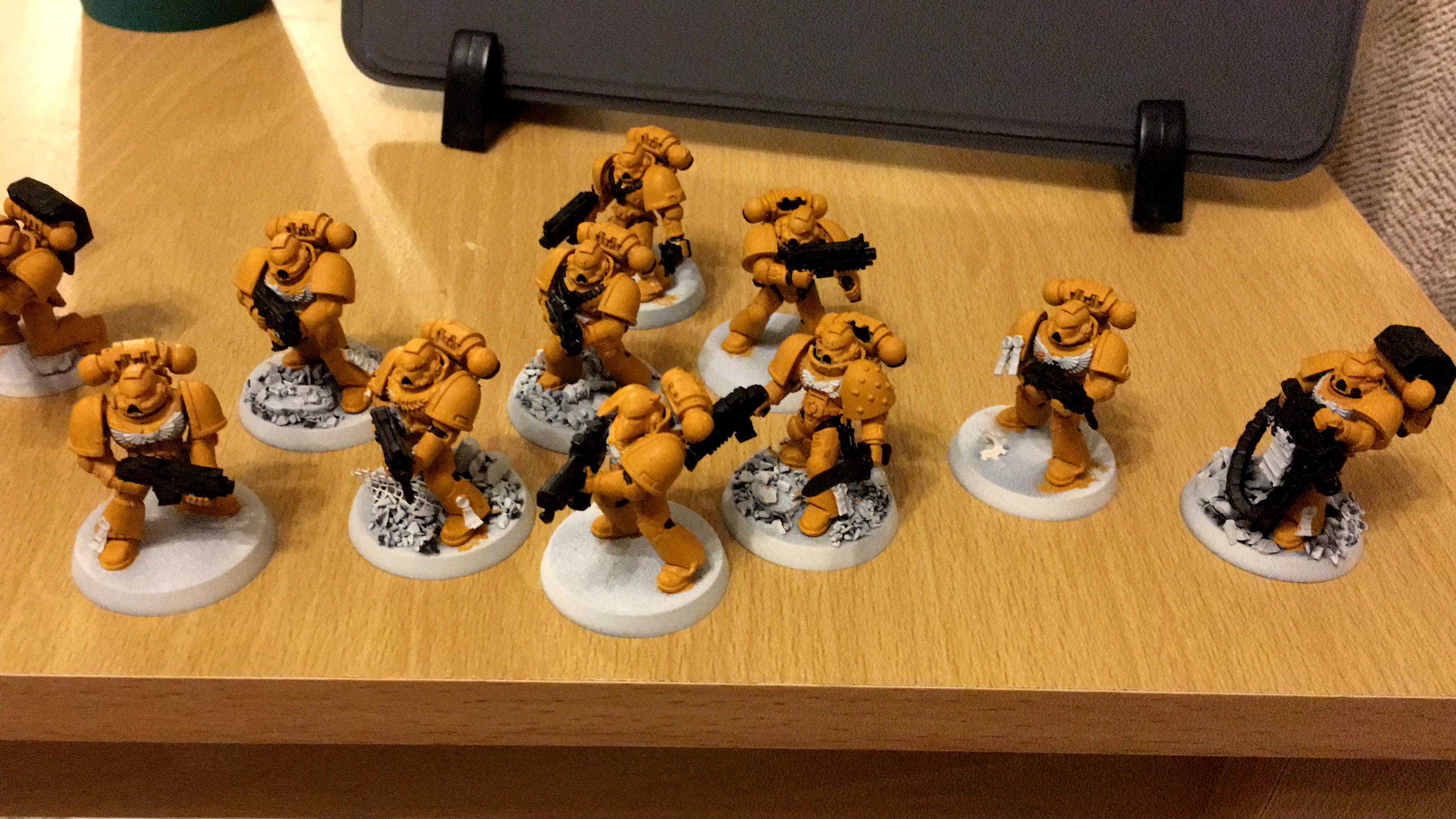 3rd Company, 7th Legion, Imperial Fists, Space Marines, Warhammer 40,000, Work In Progress, Yellow