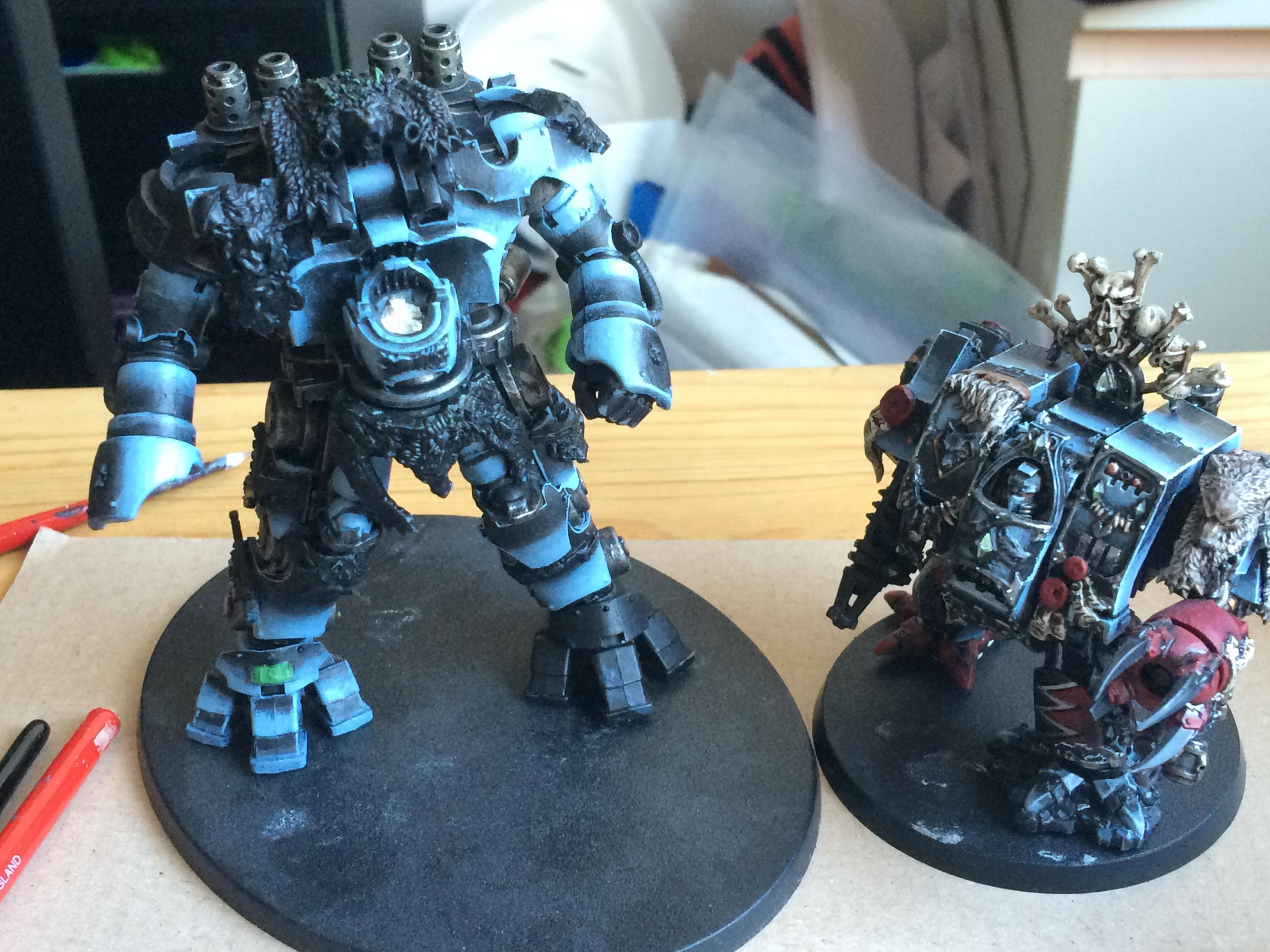 Conversion, Converting, Dreadknight, Kitbash, Space Wolves, Weathered