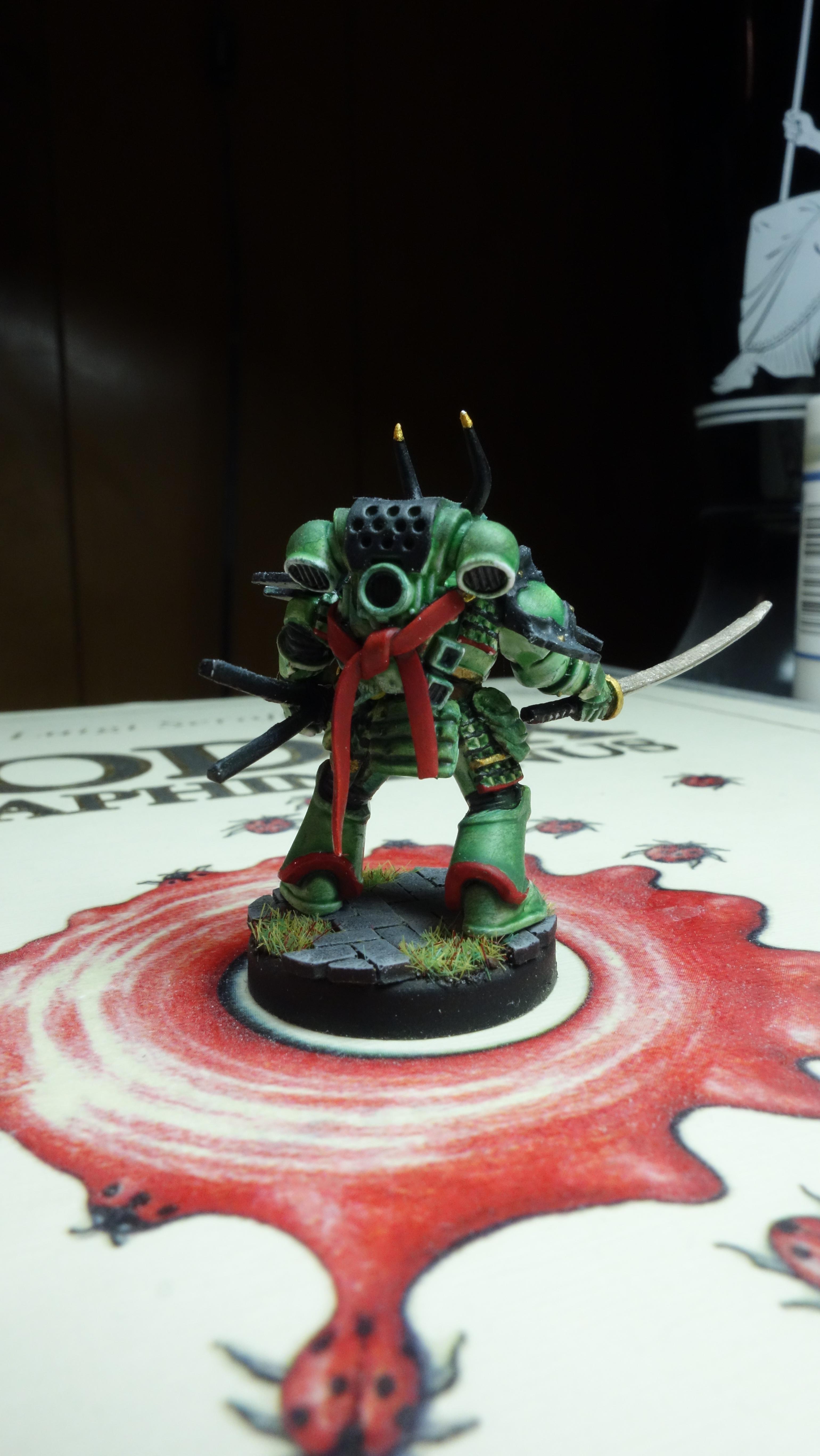 Apoxie Sculpt, Chaos, Chaos Space Marines, Greenstuff, Japanese, Puppetswar, Samurai, Secret Weapon, Space Marines, Sword, Warhammer 40,000