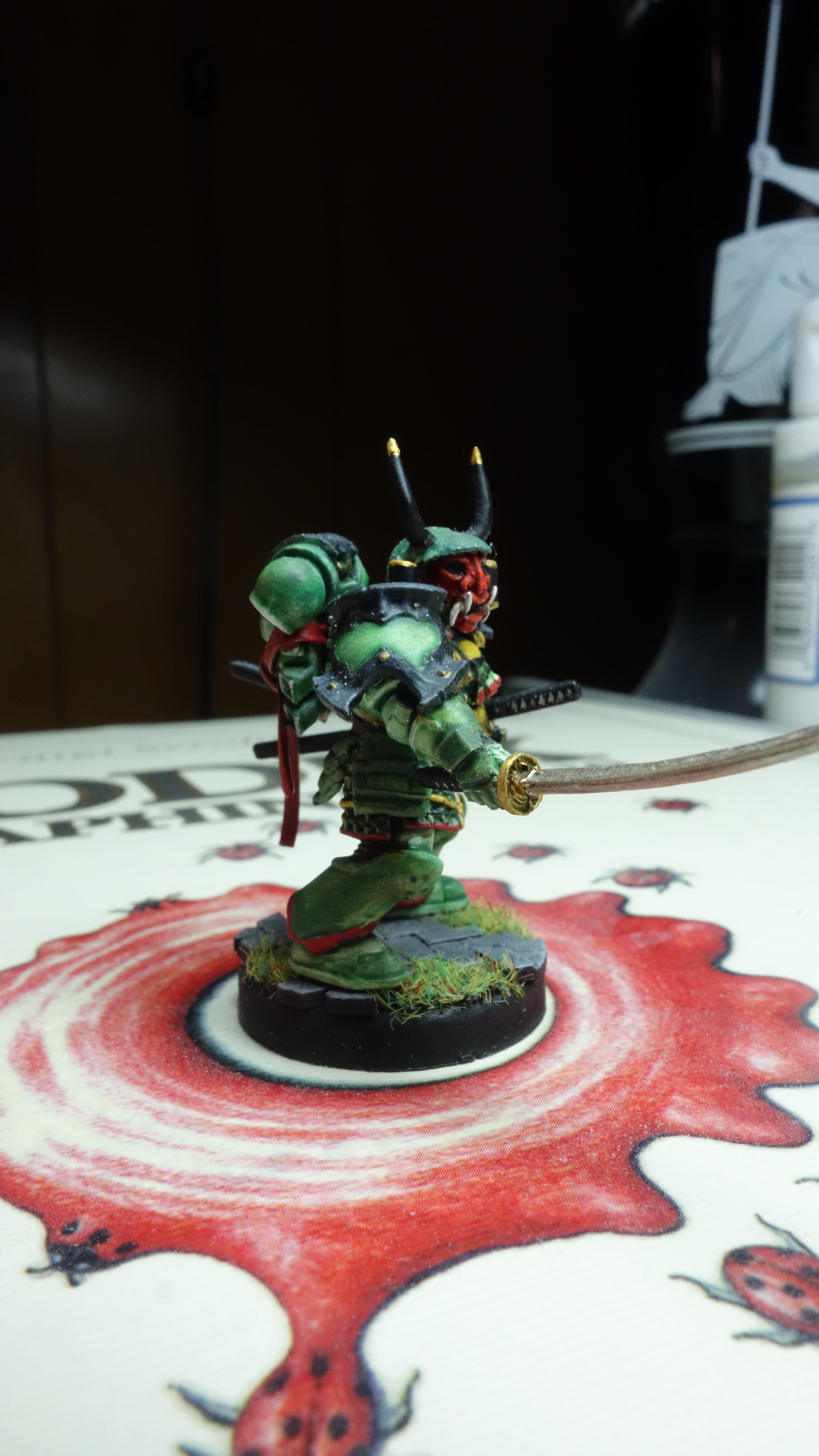 Apoxie Sculpt, Chaos, Chaos Space Marines, Greenstuff, Japanese, Puppetswar, Samurai, Space Marines, Sword, Warhammer 40,000