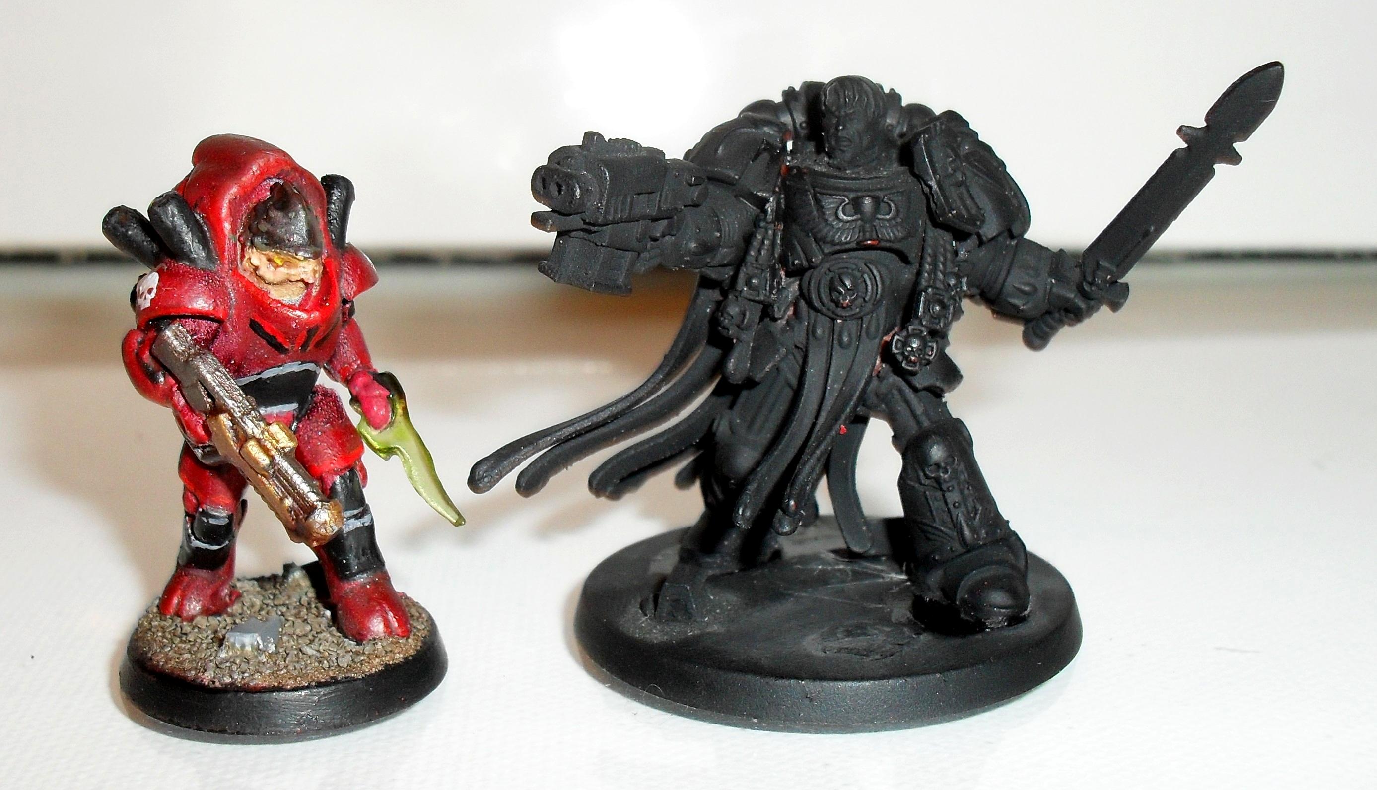 Blood Angel Captain and Krogan Warlord