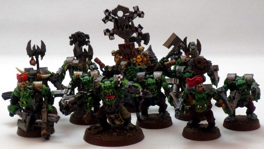 Captain Brown, Gretchin, Ork Nobz Mobz, Orks, Waaagh