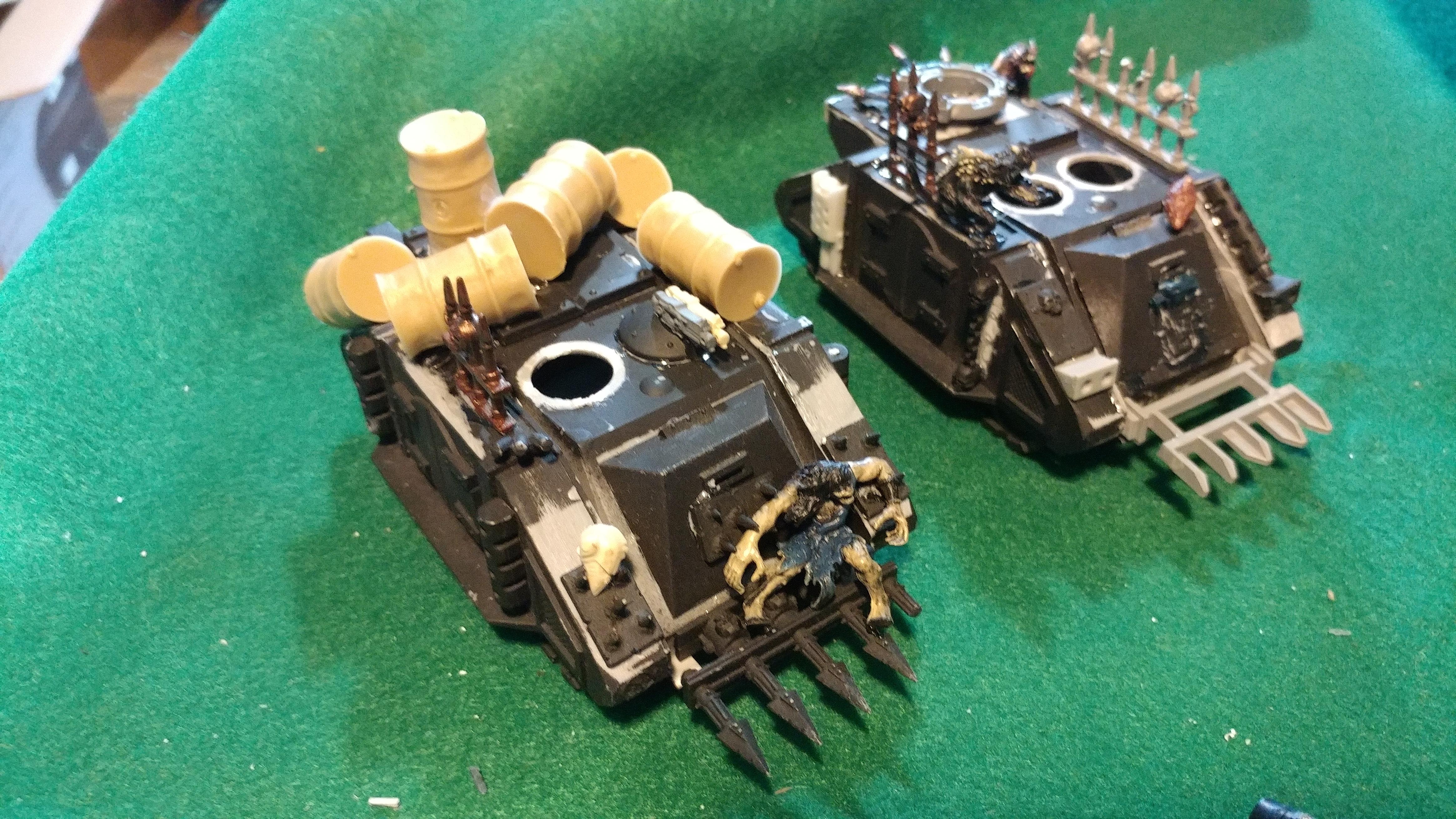 Two of the rhinos (barrels and rats) basically unkitted