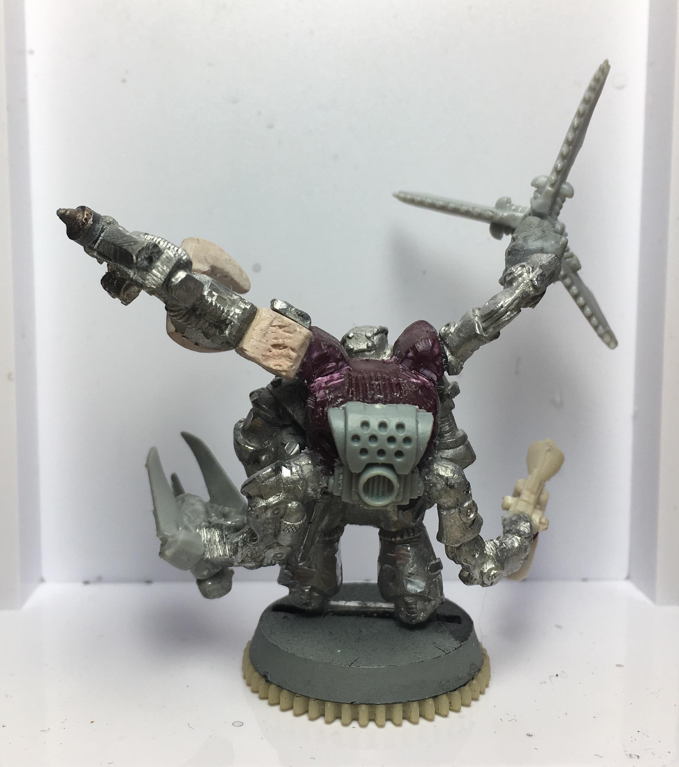Backpack scavenged off some obscure models. Plastic is this hard hard purple stuff. Difficult to modify