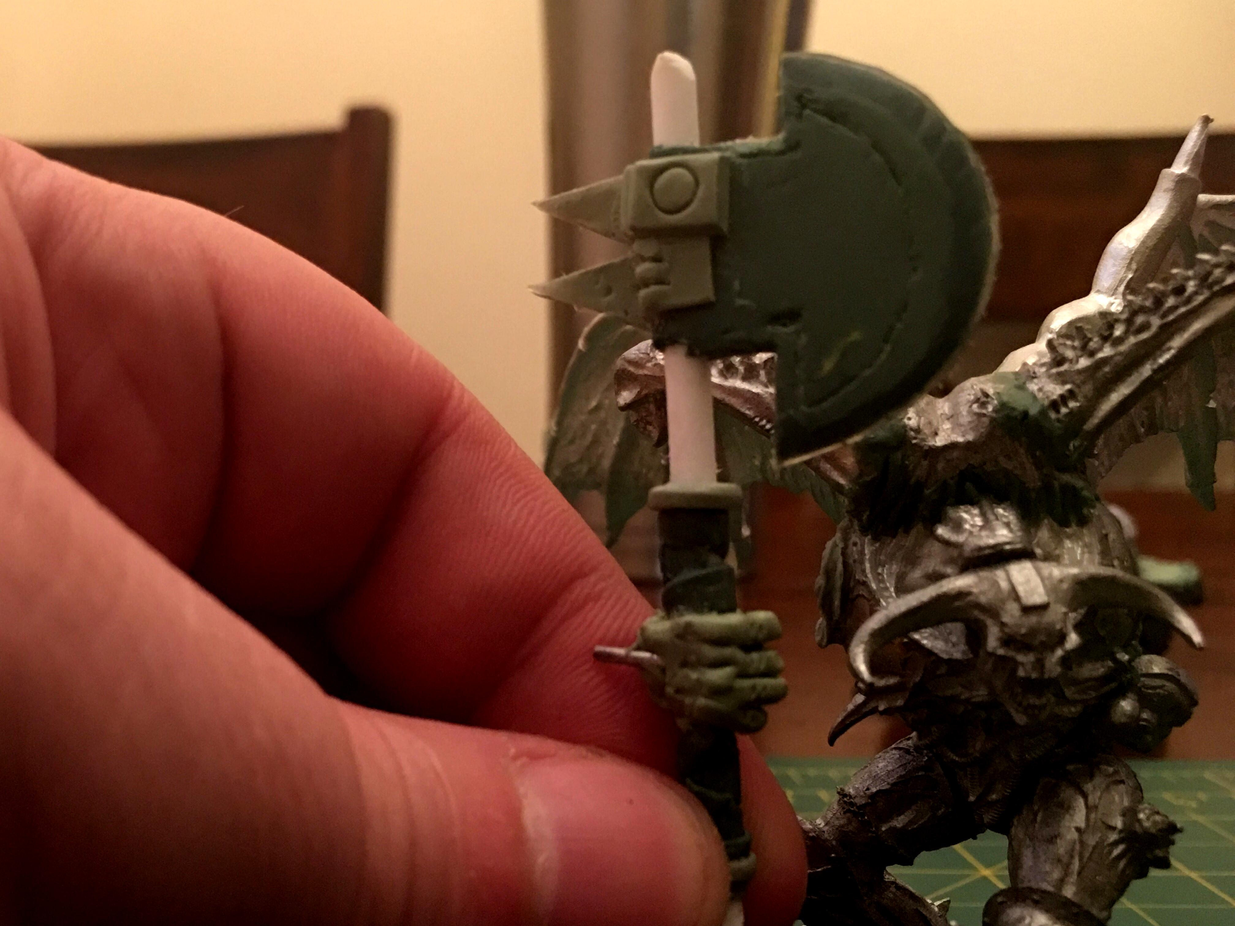 Black Legion Wip, Modeling Greenstuff Apoxie Sculpt