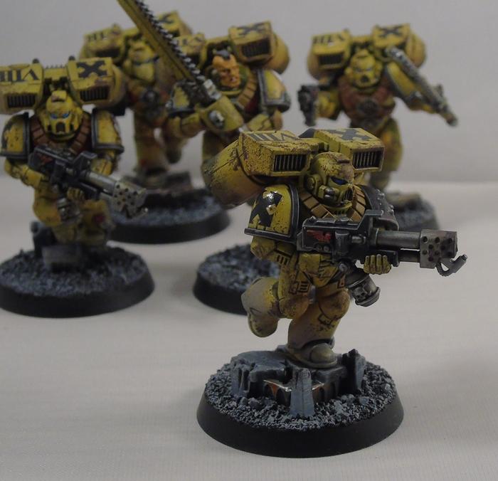 Assault Marines, Imperial Fists, Space Marines, Urban, Weathered, Yellow