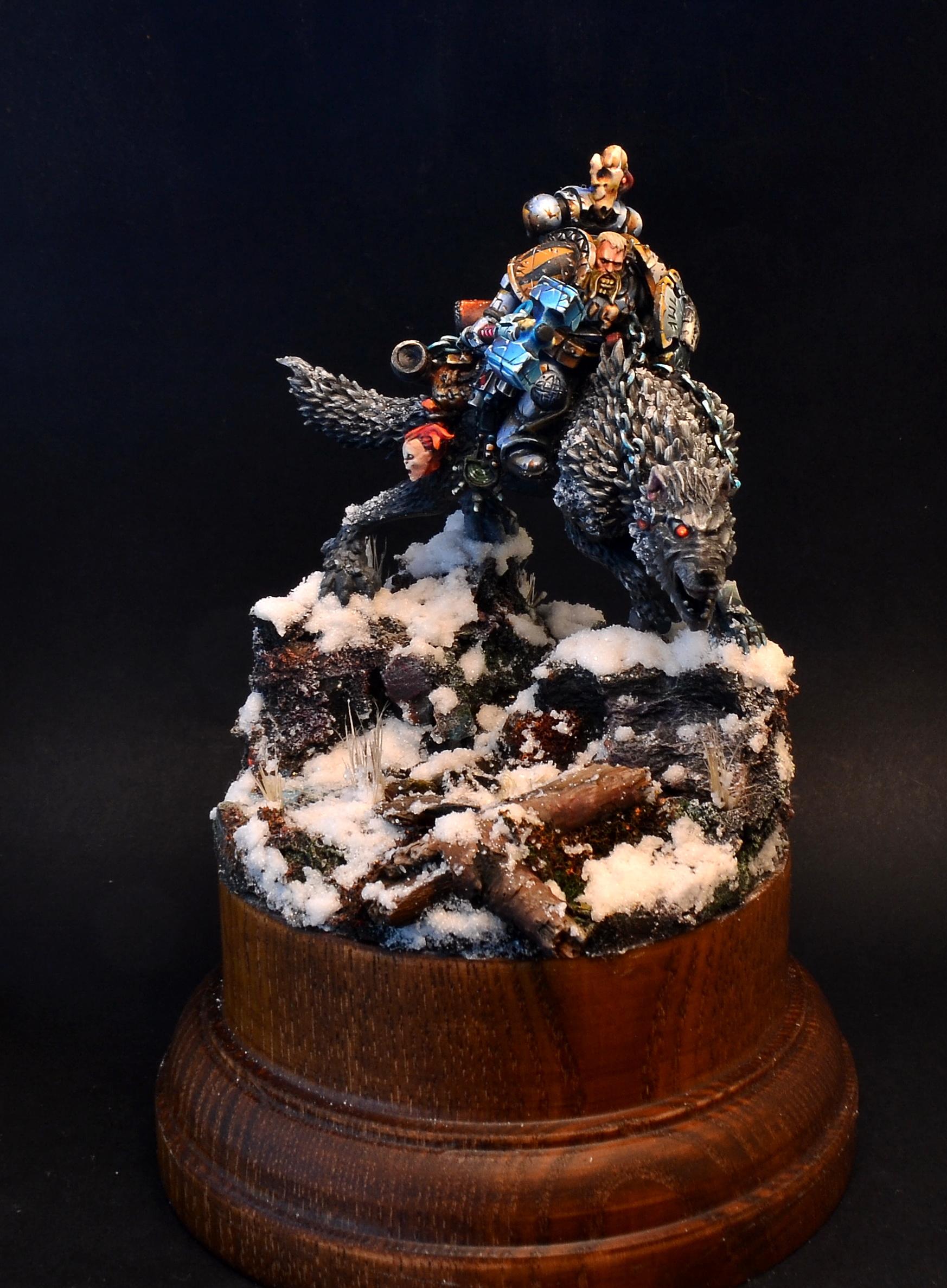 Rider, Snow, Space Marines, Space Wolves, Warhammer 40,000, Wolf, Wolf Ride