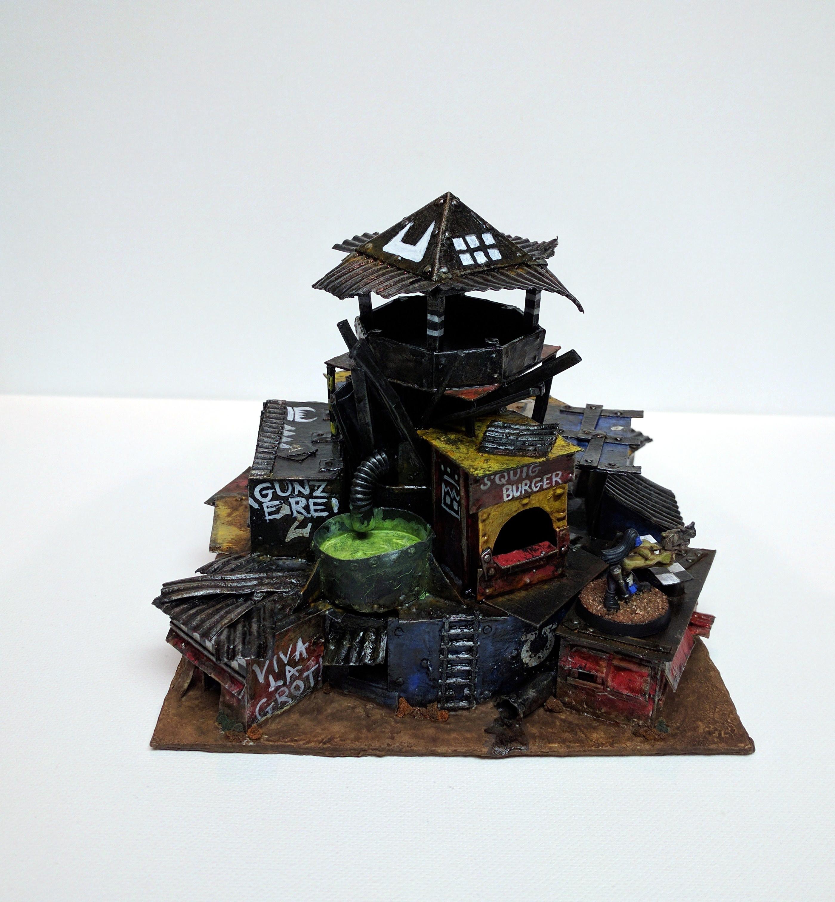 Gretchen, Gretchin, Grots, Orks, Ramshackle, Scratch Build, Shanty Town, Terrain