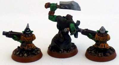 Captain Brown, Gretchin, Grots And Minder, Orks, Waaagh
