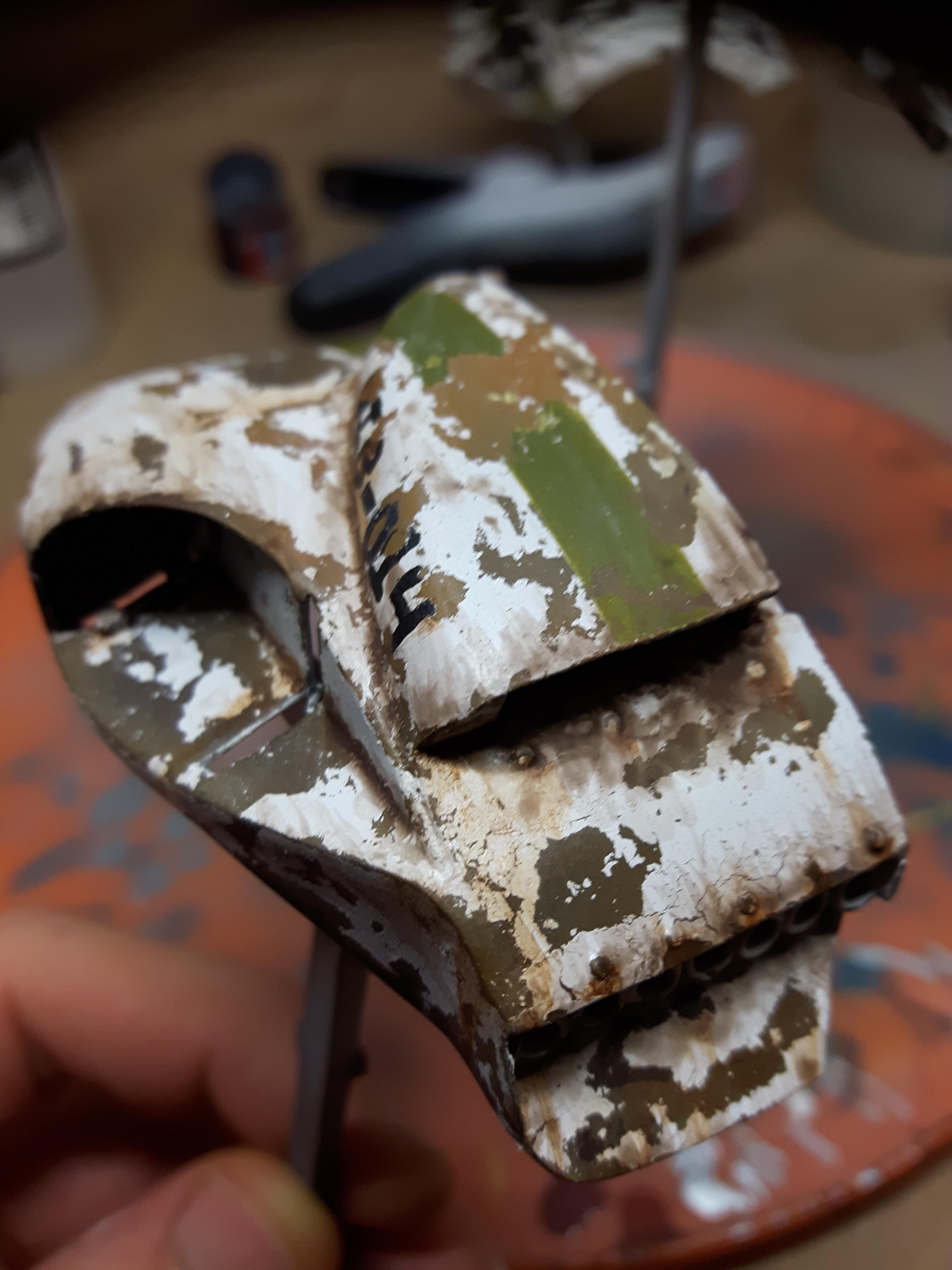 Weathered shoulder pad front view