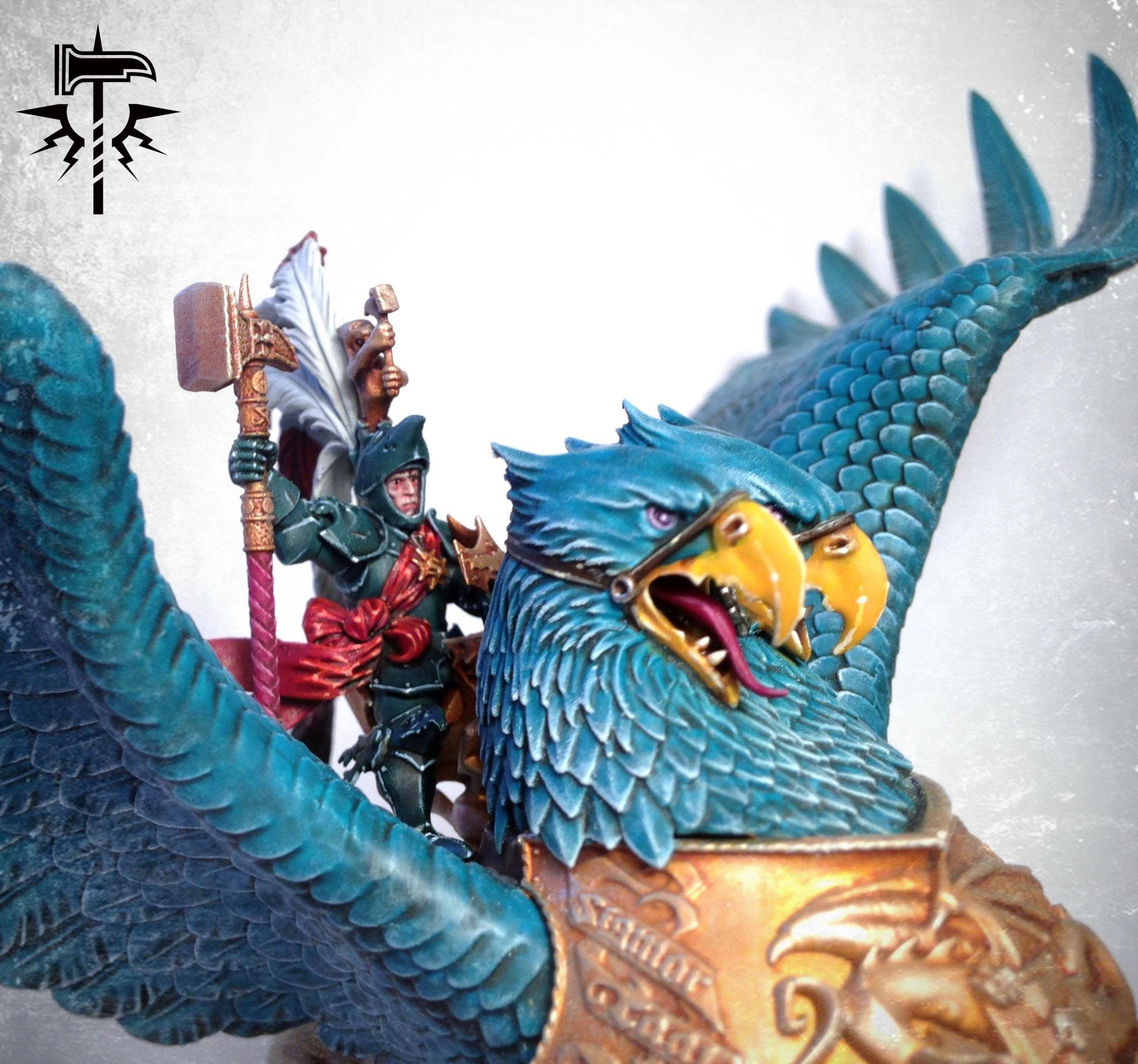 Age Of Sigmar, Behemoth, Empire, Freeguild, Ghal Maraz, Griffon, Karl Franz, Monster, Teal, Warhammer Fantasy