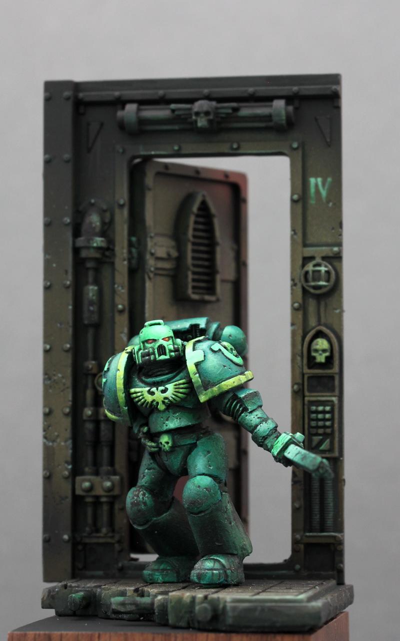 Boardgame, Dark Angels, Dioram, Miniature, Sergeant, Spacemarine, Ultramarines, Vignette, Warhammer 40,000