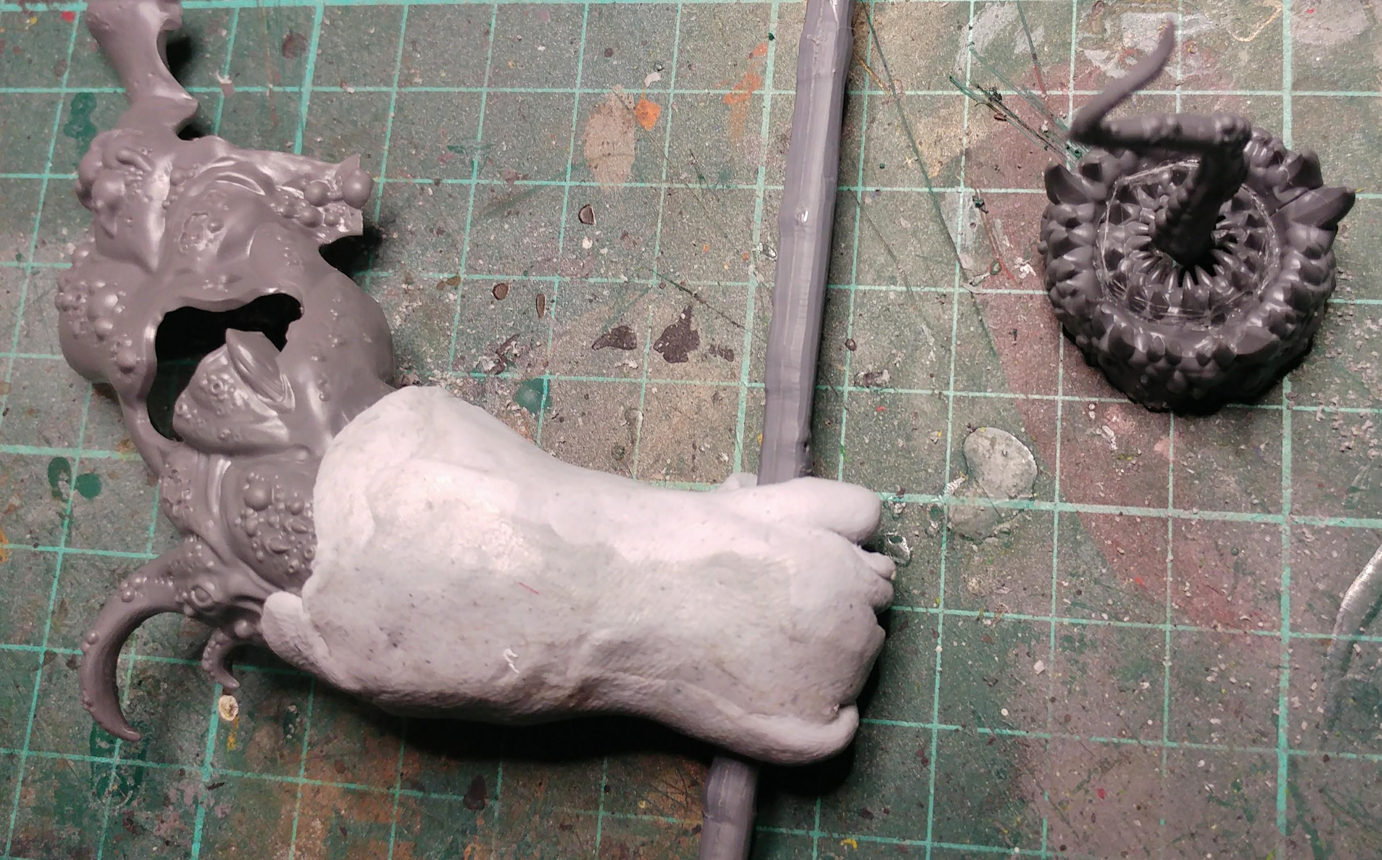 Right arm chopped and blutack sketched