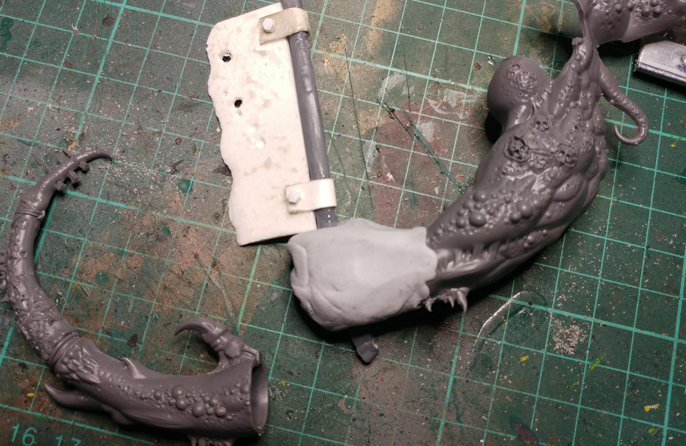 Left arm chopped and blutack sketched