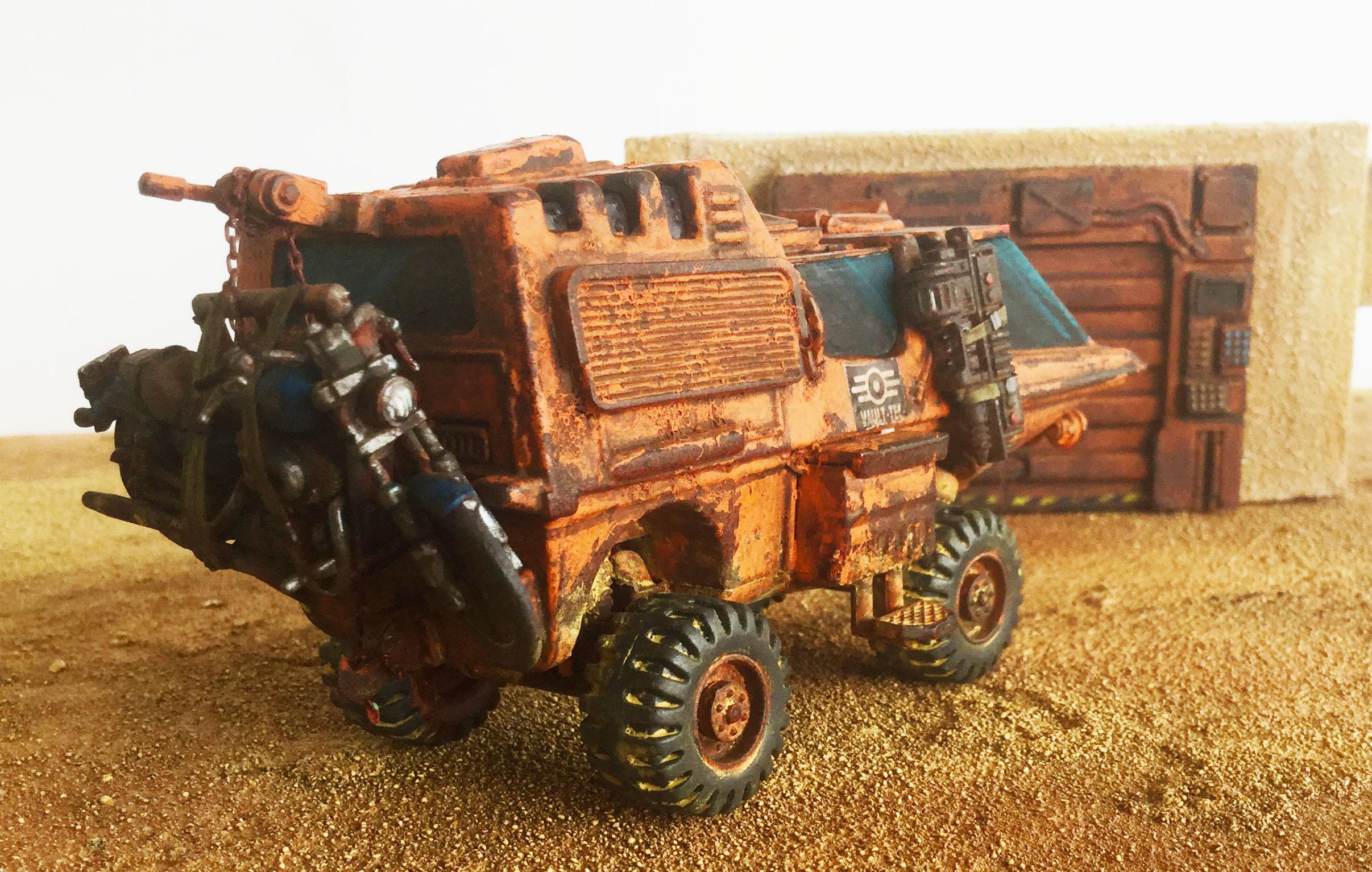 Armored Car, Ash Wastes, Civilian, Fallout, Post Apocalypse, Raiders