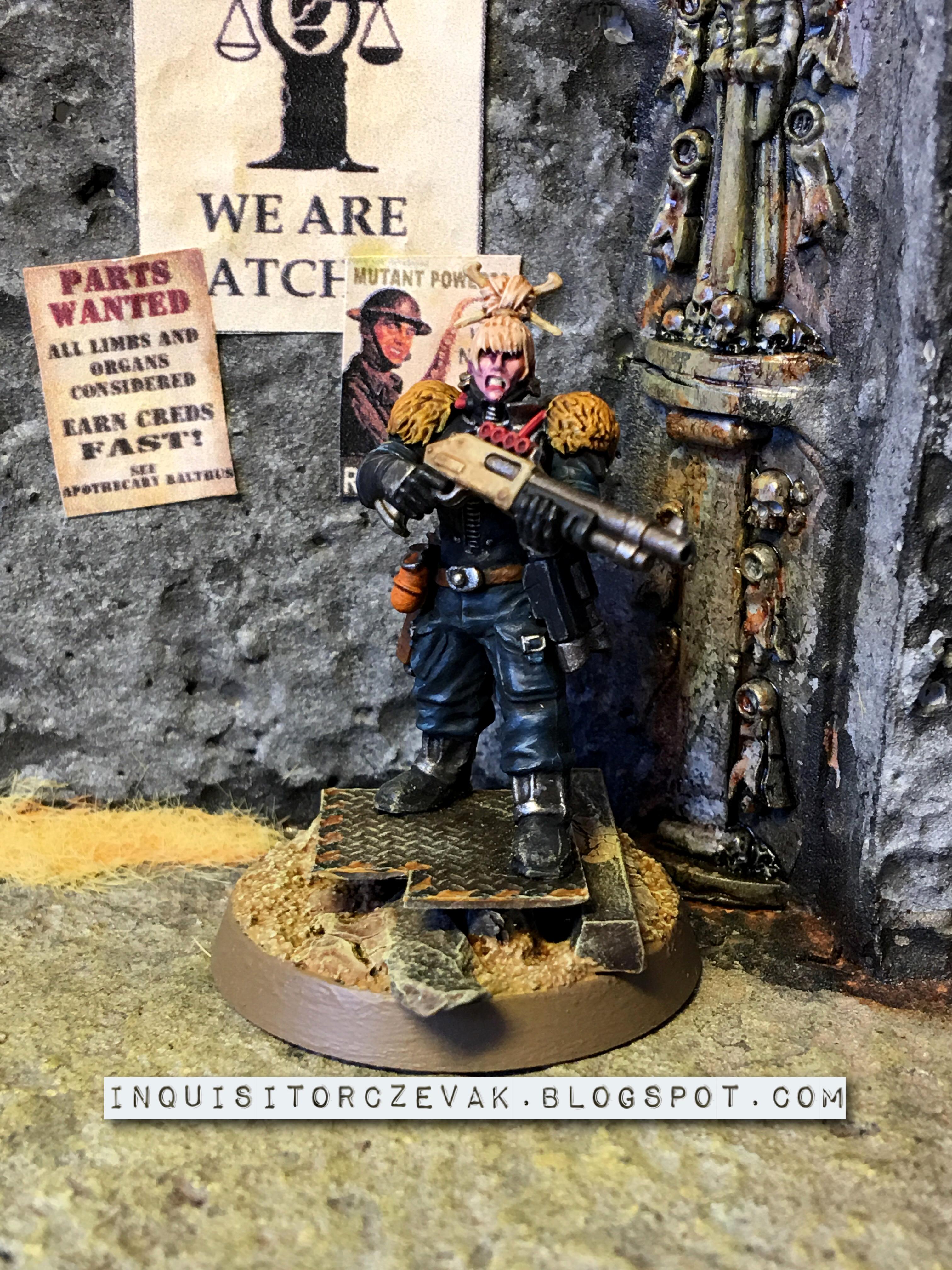 Female Enforcer, Inq28, Necromunda Enforcer, Underhive Bounty Hunter