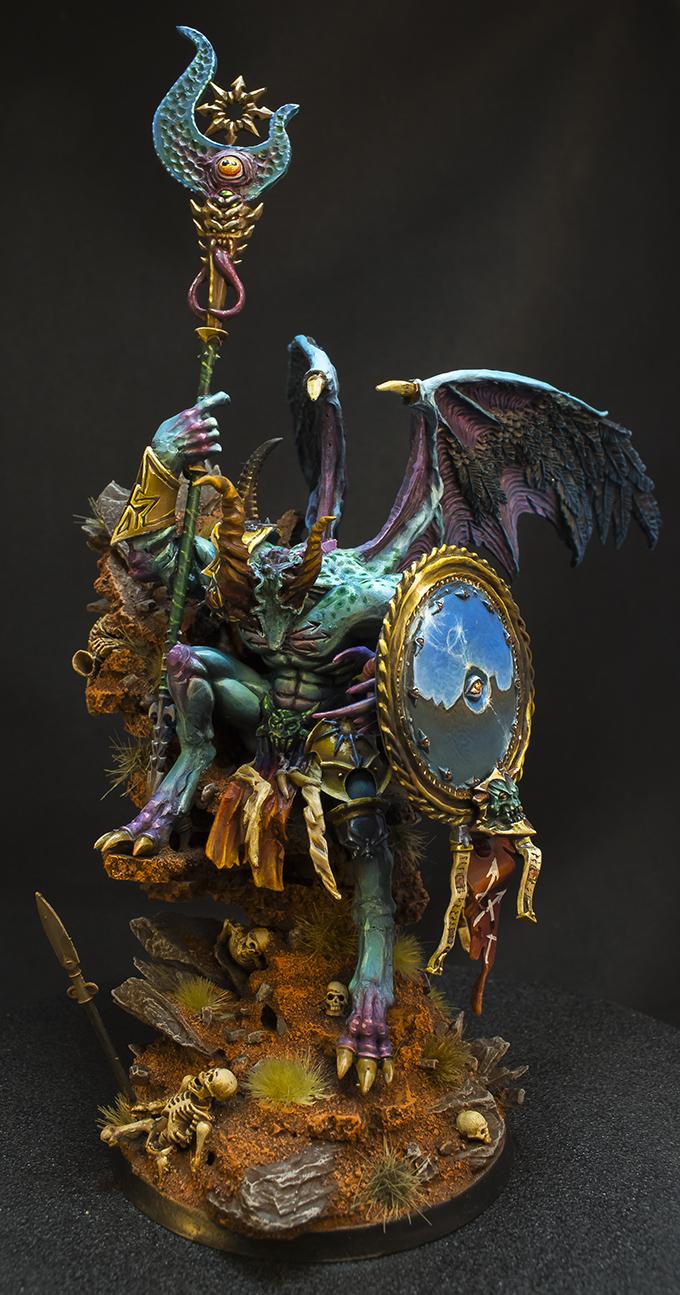 Age Of Sigmar, Chaos, Conversion, Daemons, Freehand, Mirror, Prince, The Teal Prince, Throne, Tzeentch