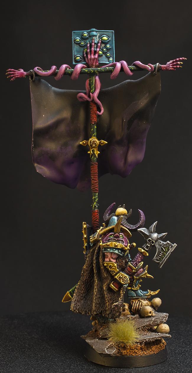 Chaos, Conversion, Freehand, Harry The Hammer, Hero, Lord, Standard, Standard Bearer, Tzeentch, Wartiors Of Chaos