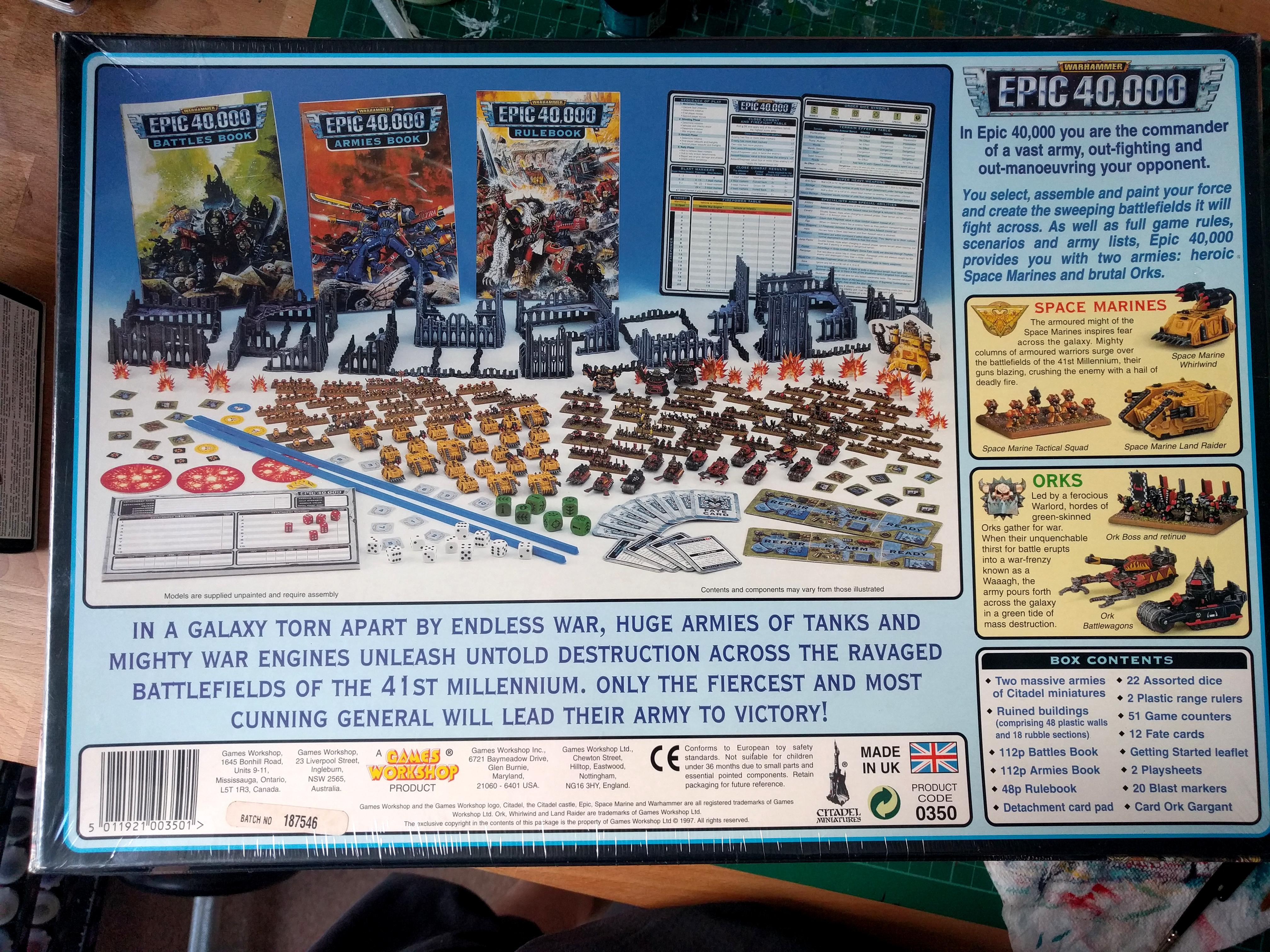 Epic, Epic 40k, Epic Box Set, Orks, Space Marines, Warhammer 40,000, Warhammer Fantasy