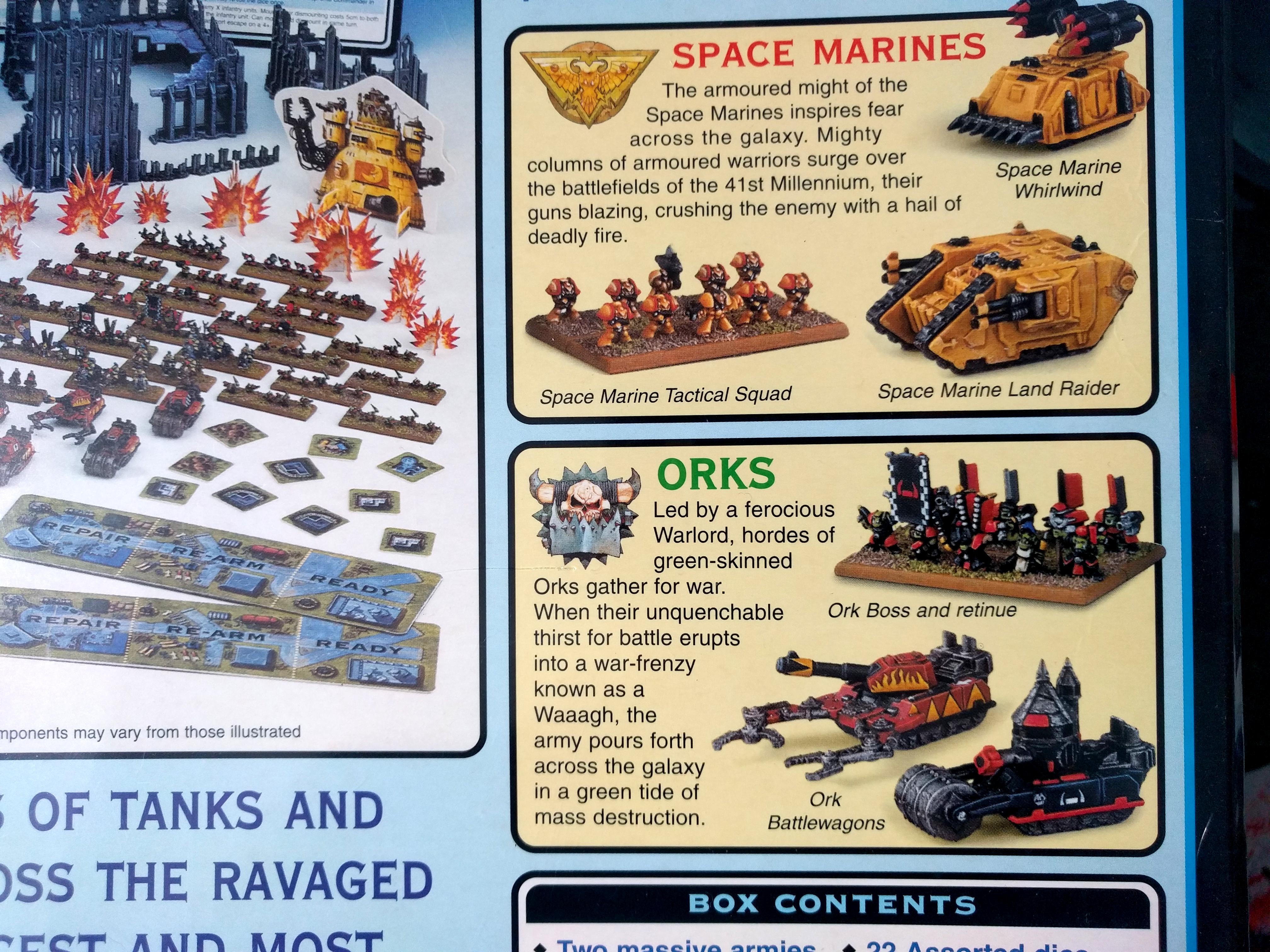 Epic, Epic 40k, Epic Box Set, Orks, Space Marines, Warhammer 40,000, Warhammer Fantasy