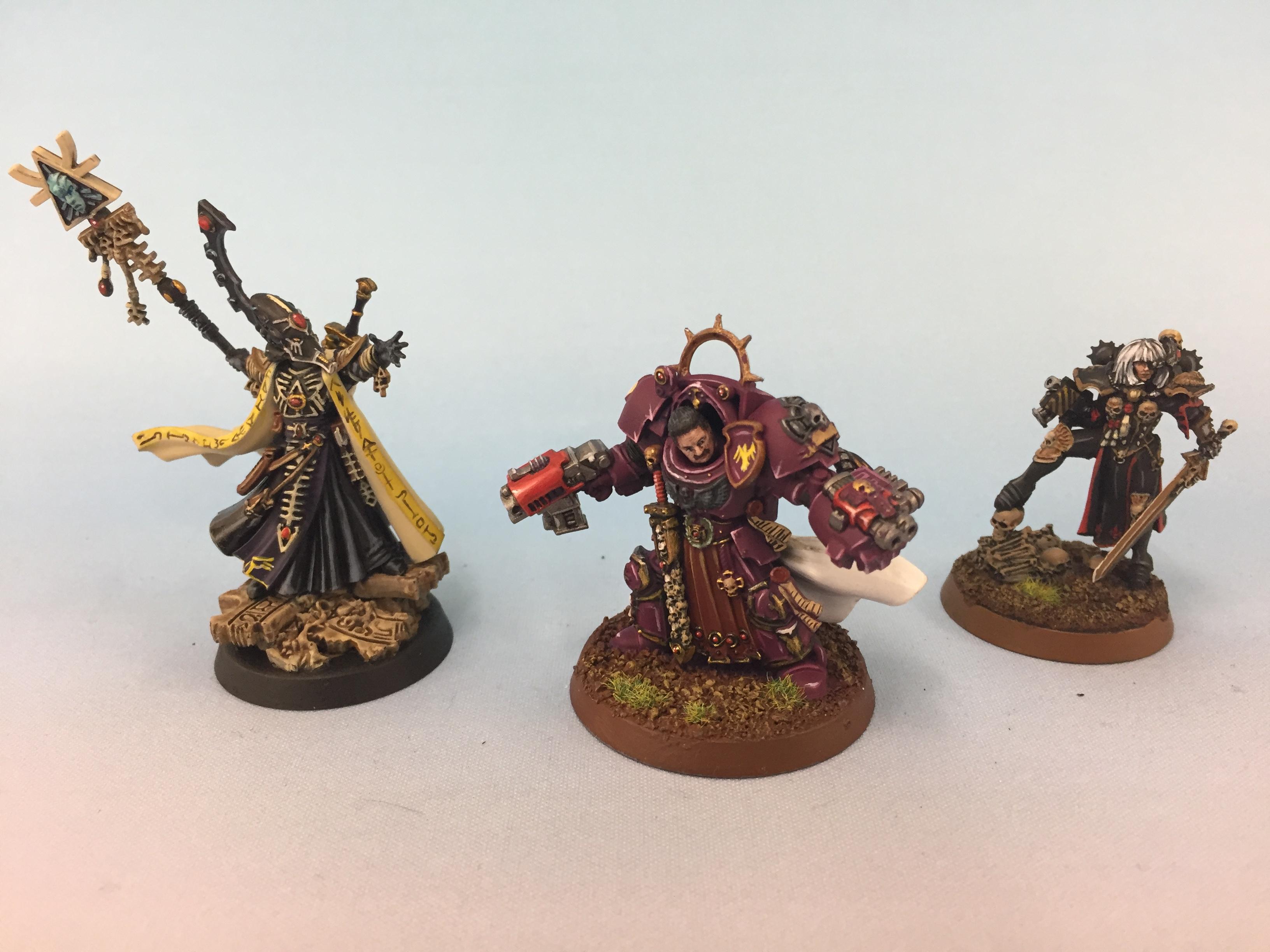 Eldrad, Hawklord Captain, and Sisters of Battle