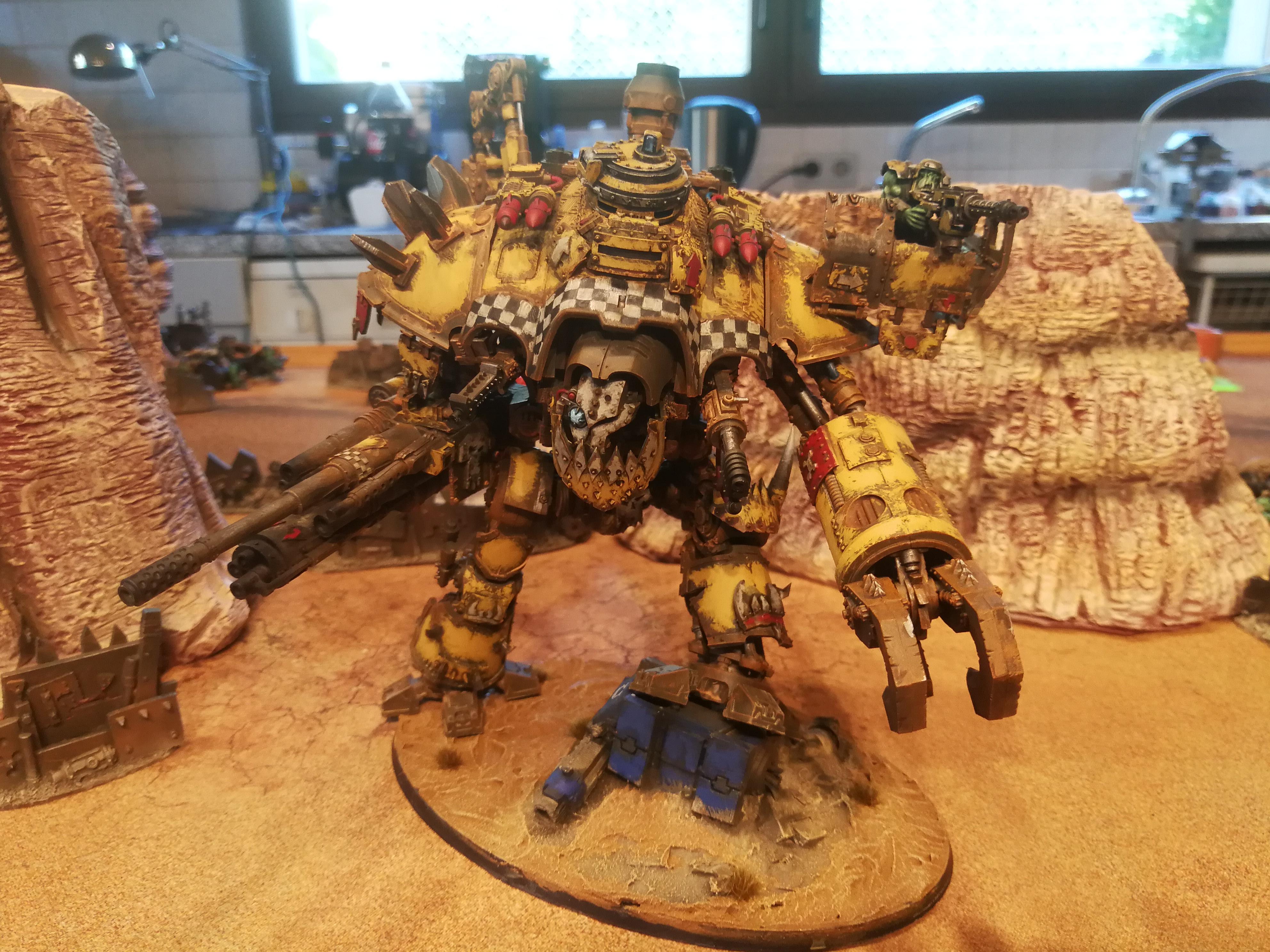 Looted Knight, Ork Knight Bad Moon Gorkanaut Mega Dread, Worn Paint