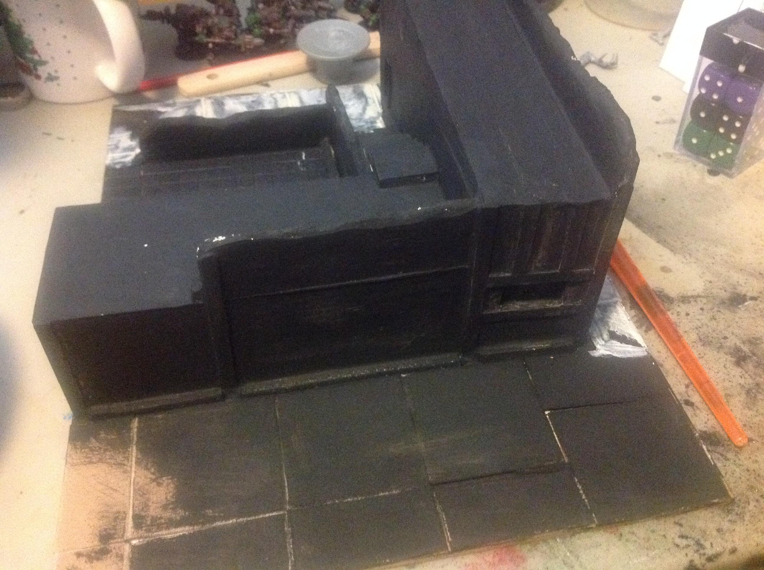 Basecoat, Black, Grout, Infinity, Pip, Primered, Sidewalk, Terrain, Waaazag, Warhammer 40,000, Work In Progress