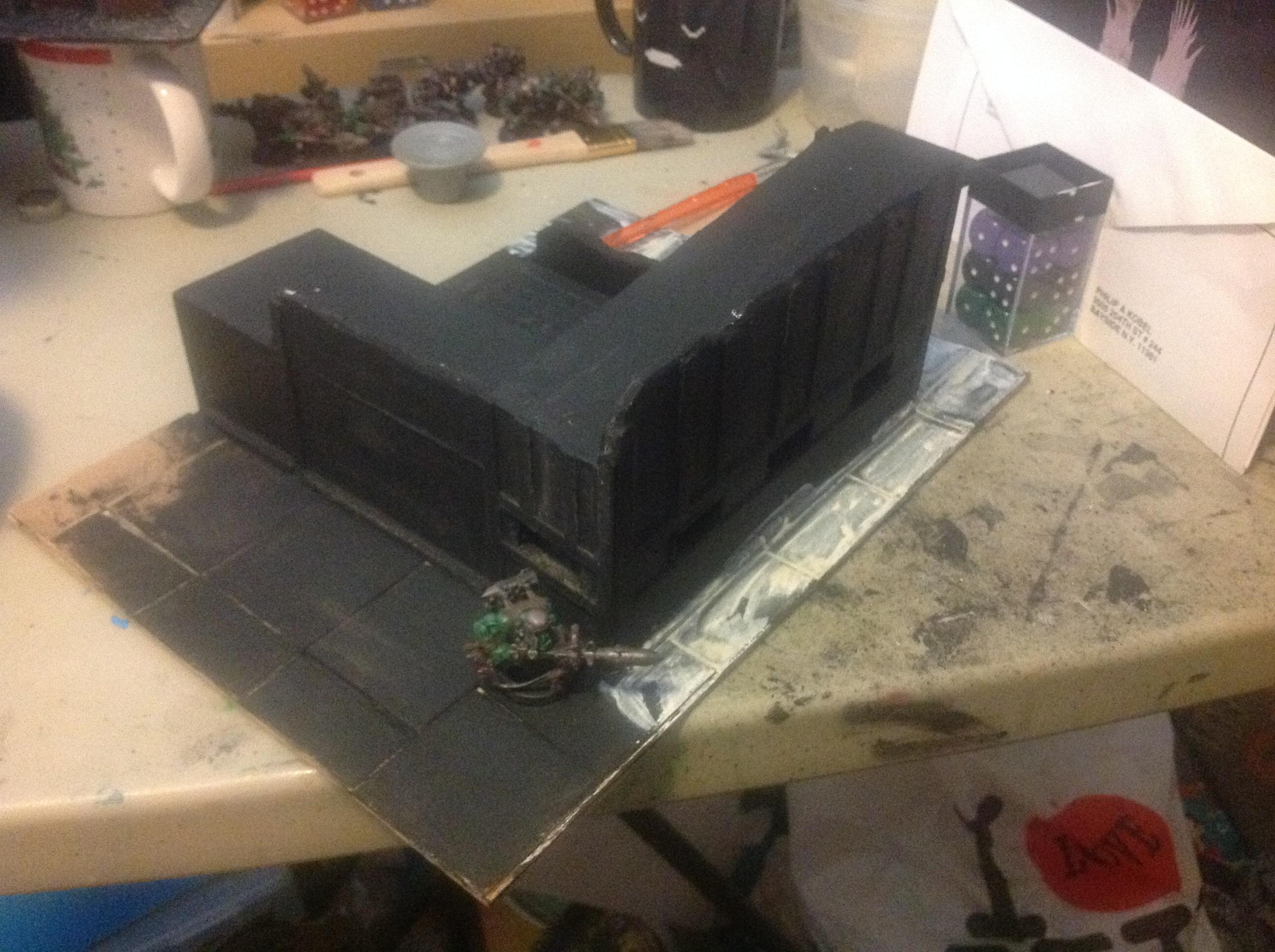 Basecoat, Black, Grout, Infinity, Pip, Primered, Sidewalk, Terrain, Waaazag, Warhammer 40,000, Work In Progress