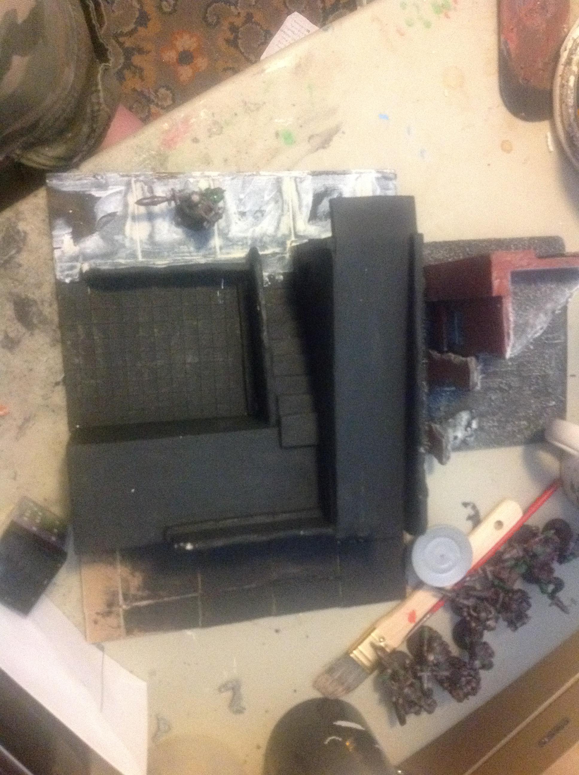 Basecoat, Black, Grout, Infinity, Pip, Primered, Sidewalk, Terrain, Waaazag, Warhammer 40,000, Work In Progress