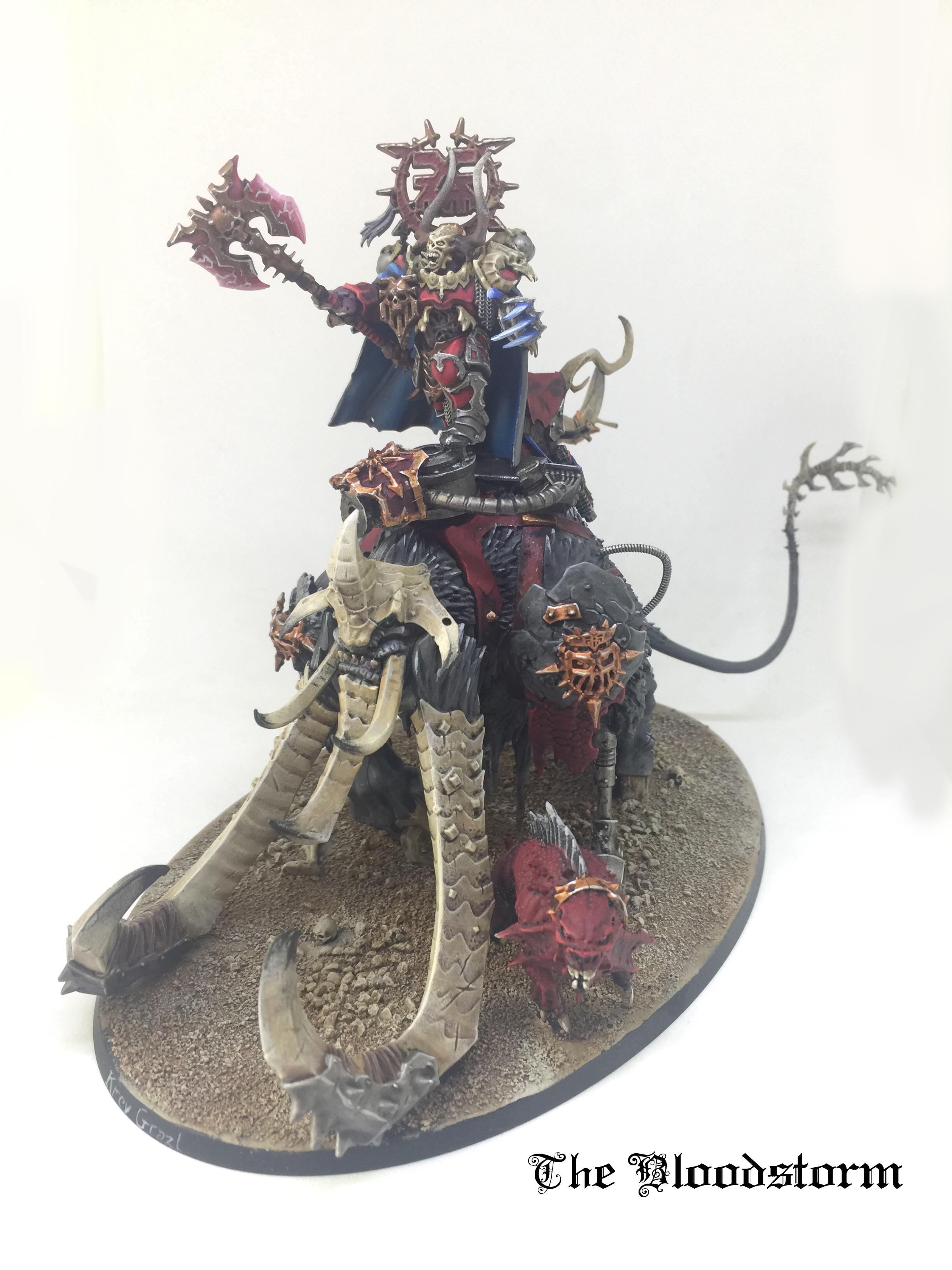 Champion, Chaos Lord, Chaos Space Marines, Juggernaut, Khorne, Khorne Daemonkin, Kitbash, Lightning Claw, Thundertusk, Warhammer 40,000, World Eaters