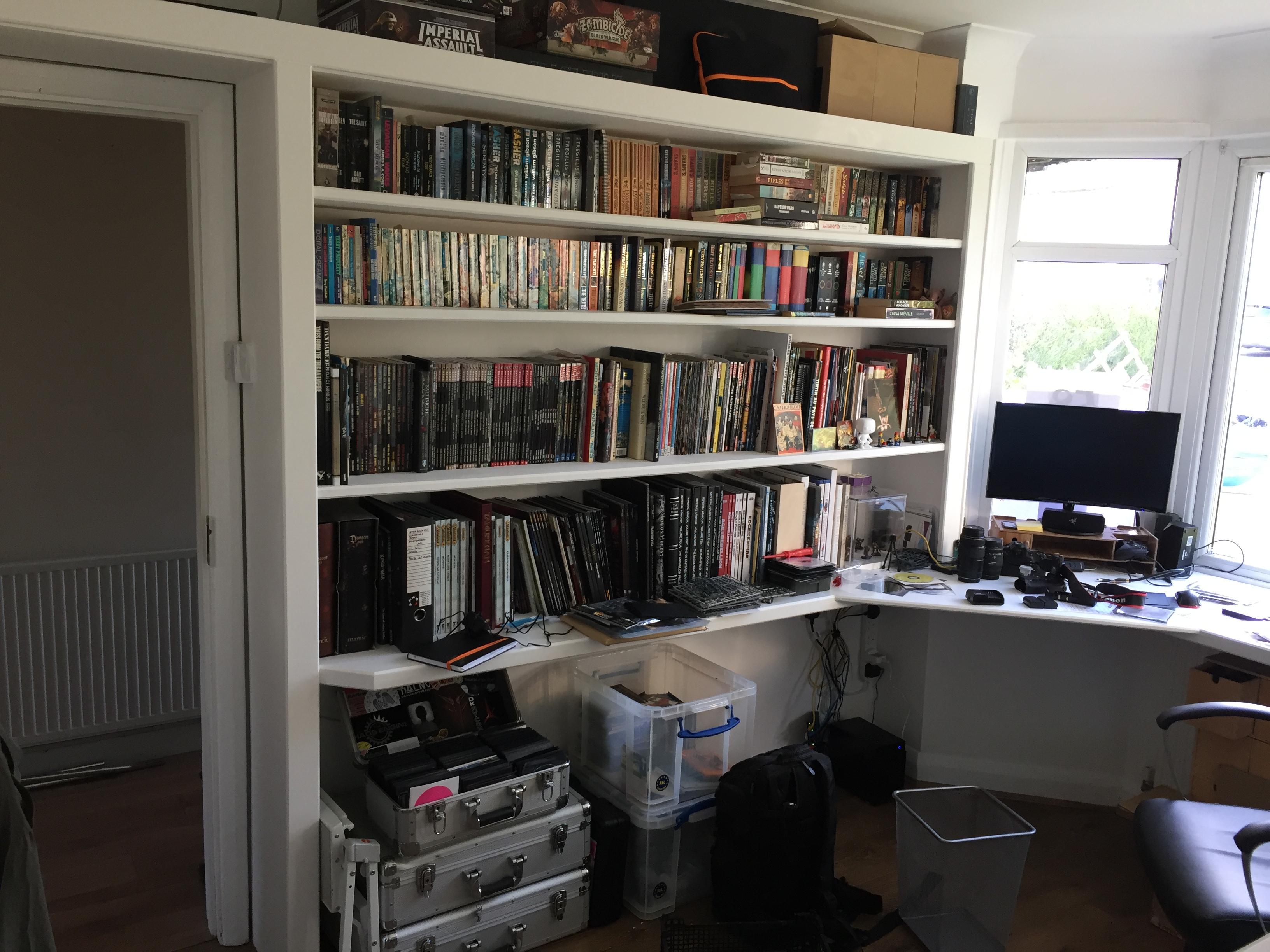 Office shelves... full
