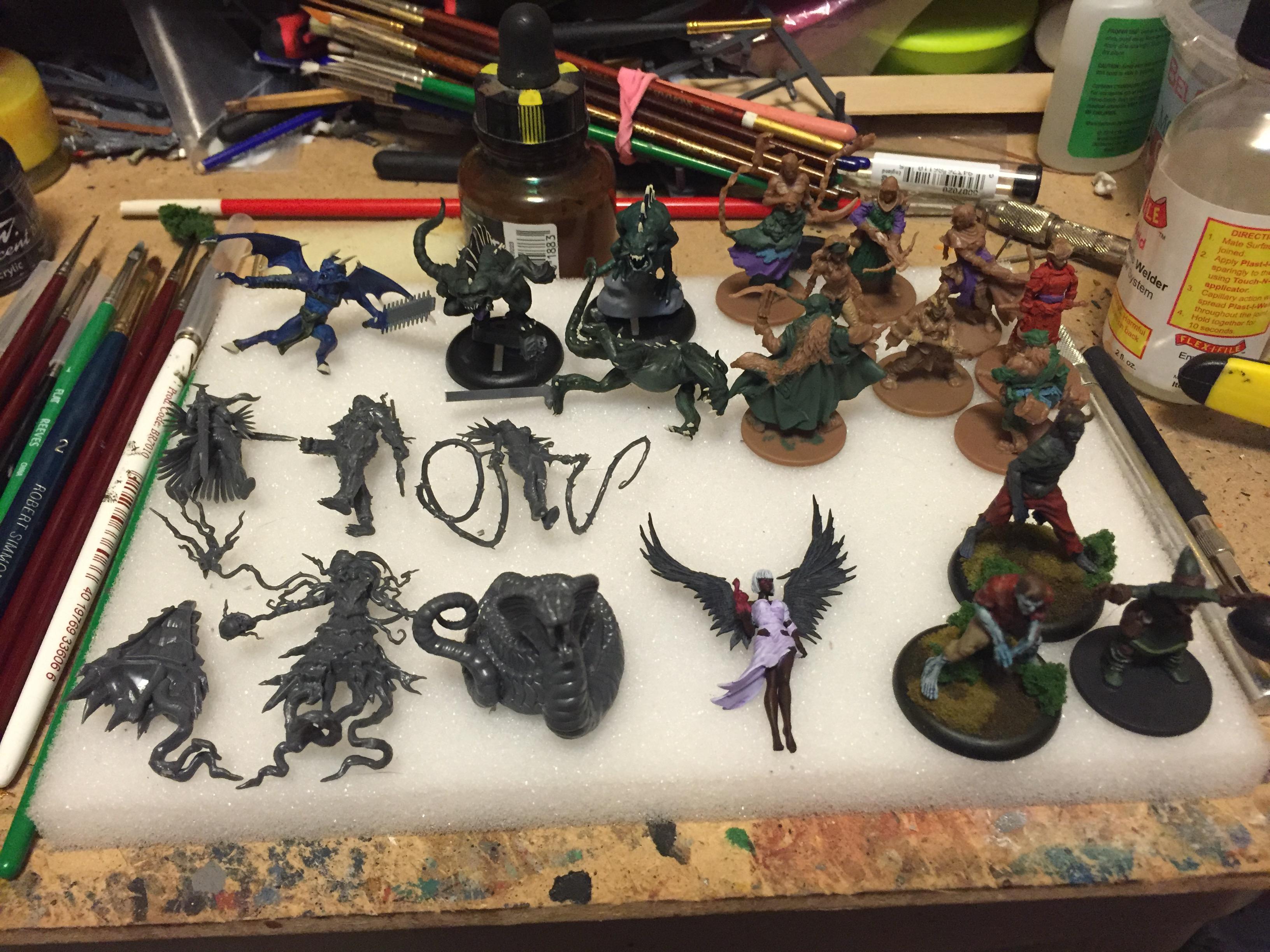 Black Plague, Fey, Malifaux, Nephlim, Neverborn, Silurids, Work In Progress, Wyrd, Zombicide