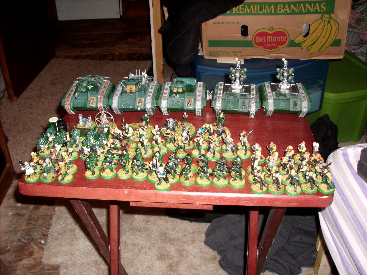 Catachan, Chimera, Conscripts Heavy Weapon Teams, Hydra Veterans Conscripts Platoon, Imperial Guard, Master Of Ordanance, Priest, Storm Troopers, Veteran