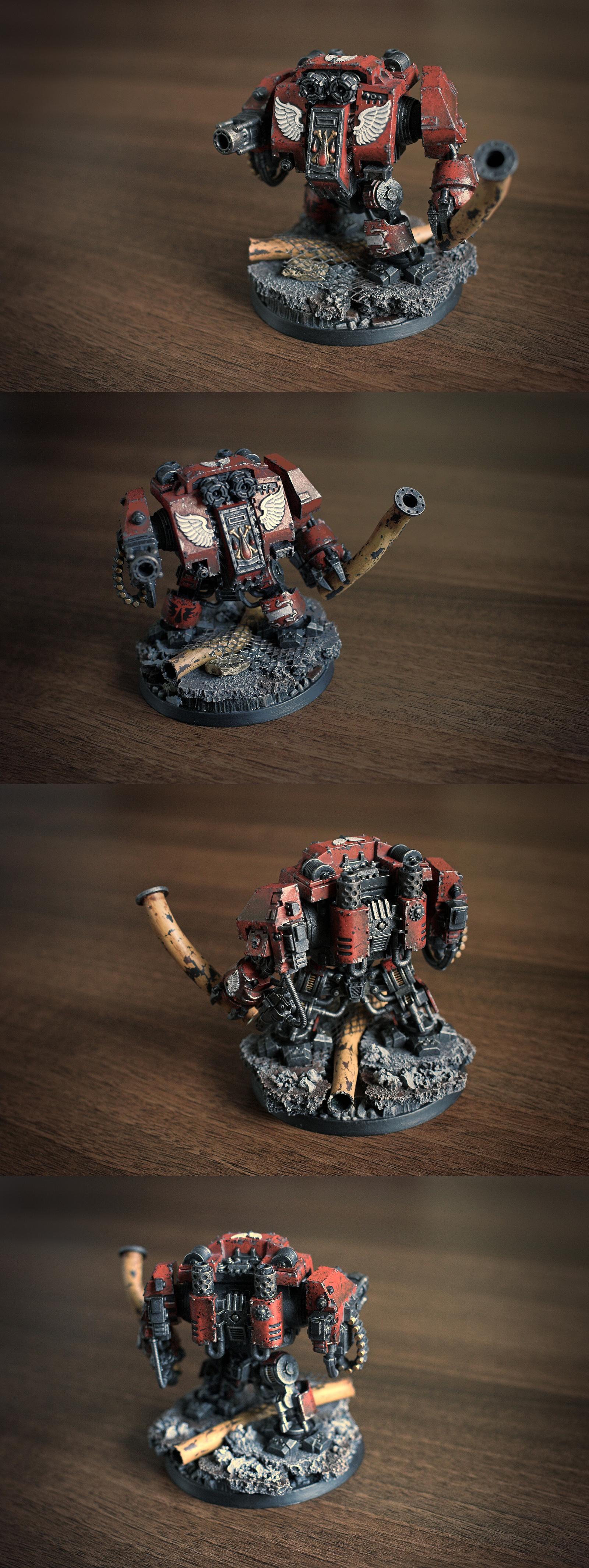 Blood Angels, Dreadnought, Space Marines, Weathered