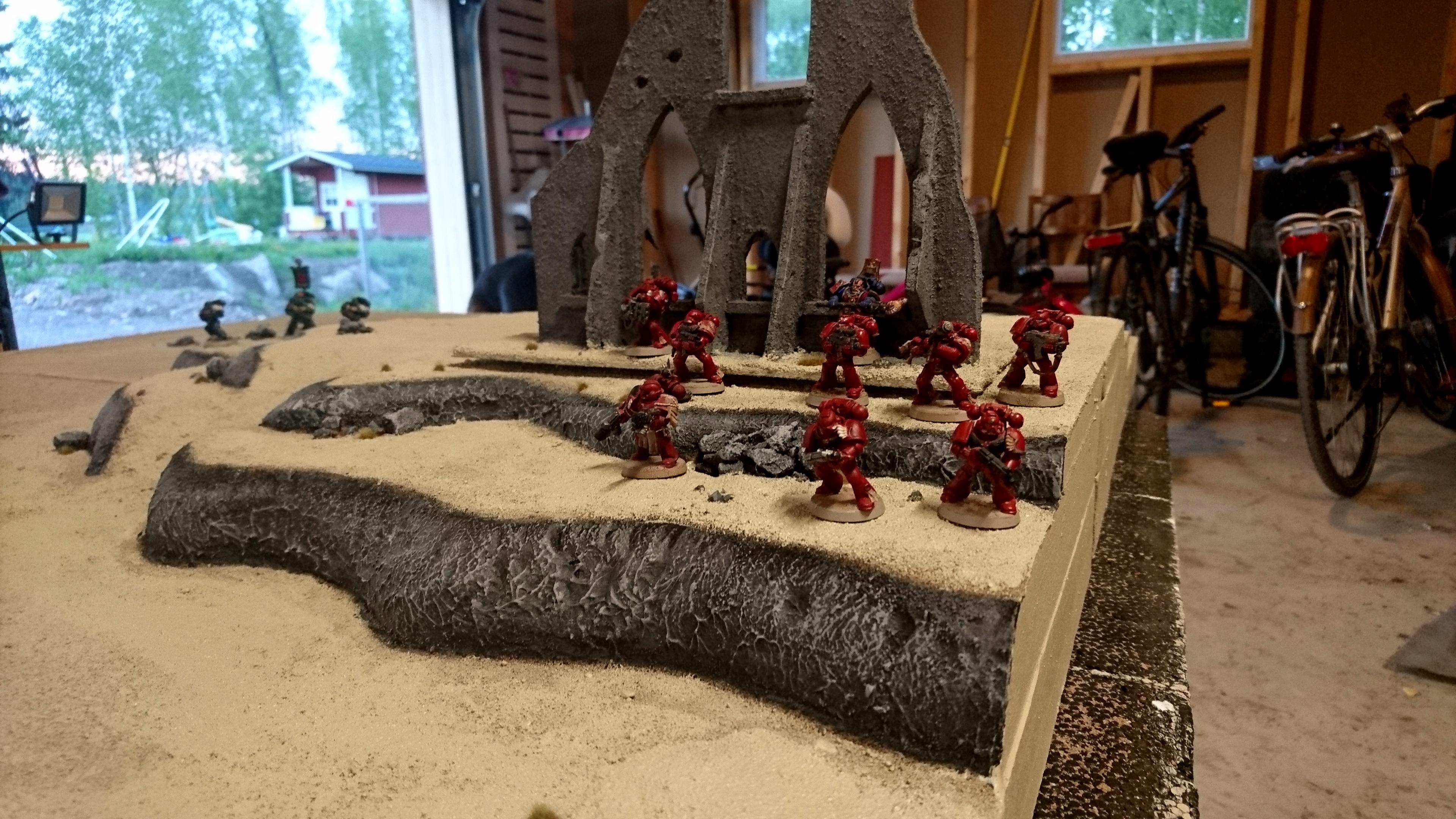 Gaming Board, Flamer sergeant jumps out of chappel.