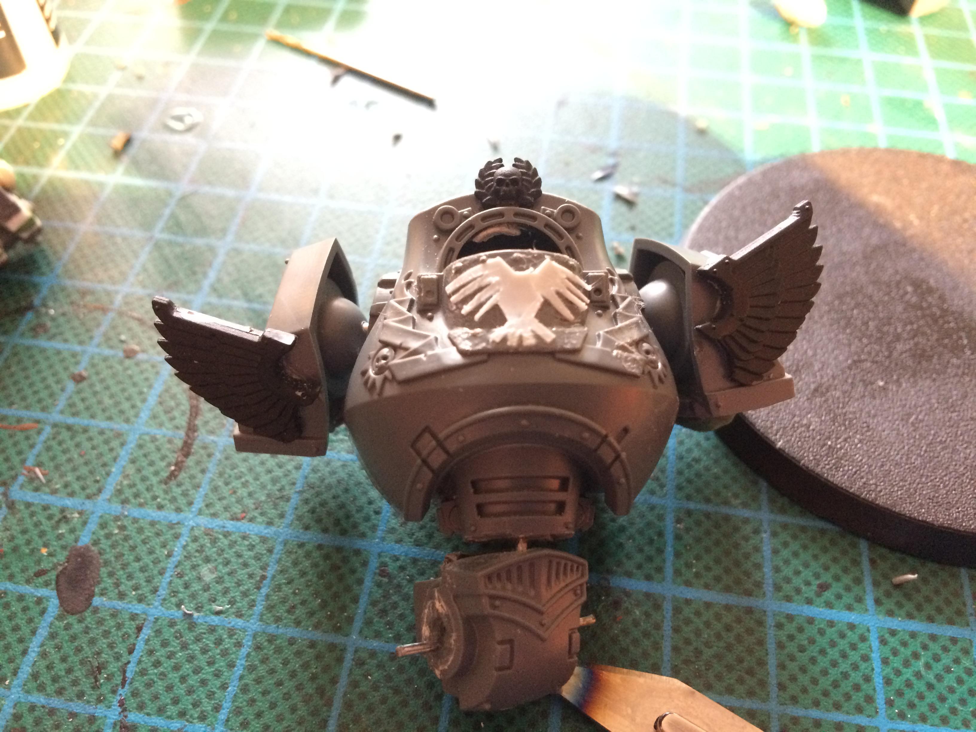 Blending, Blood Ravens, Contemptor, Conversion, Dreadnought, Flyer, Kitbash, Space Marines, Stormraven