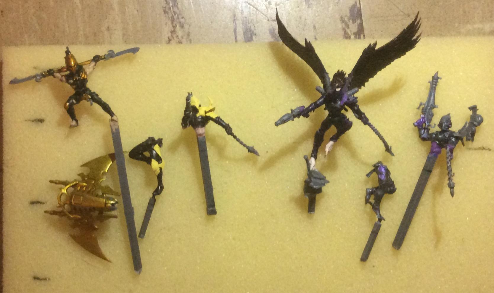 Dark Eldar, Hellion, Kitbash, Scourge, Wych, Yellow