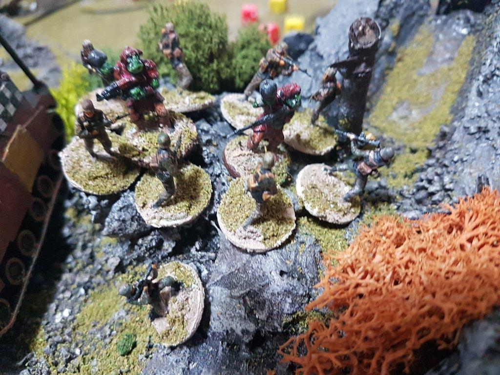 Guard firepower causes heavy Ork Casualties