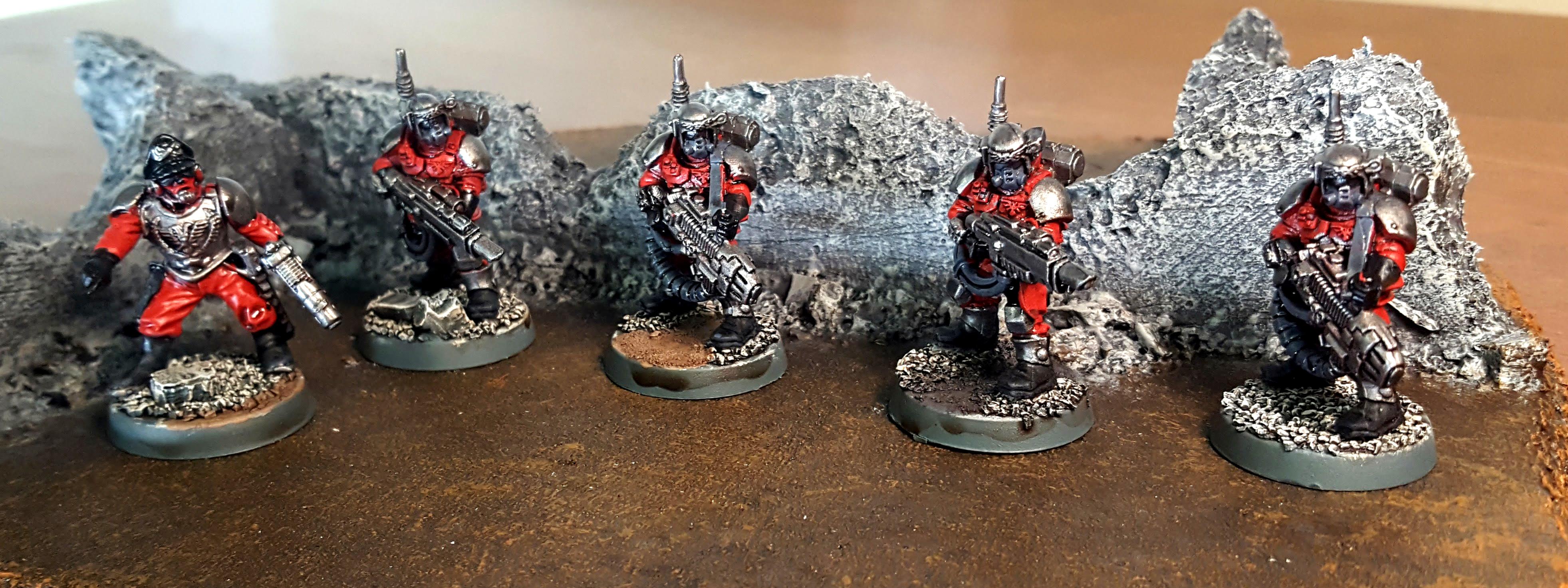 Plasma Scions 1: Classic Kasrkin with Classic Imperial Guard Officer model as Sergeant