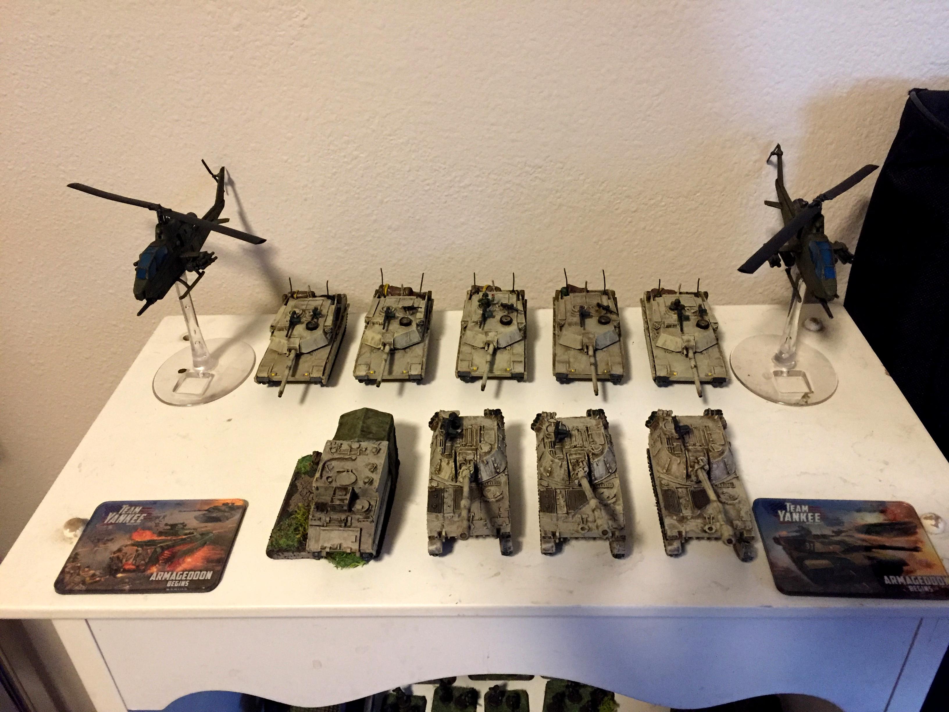 Apache, Artillery, Helicopter, M109 Paladin, M117, M1a1 Abrams, Modern, Tan, Tank, Team Yankee