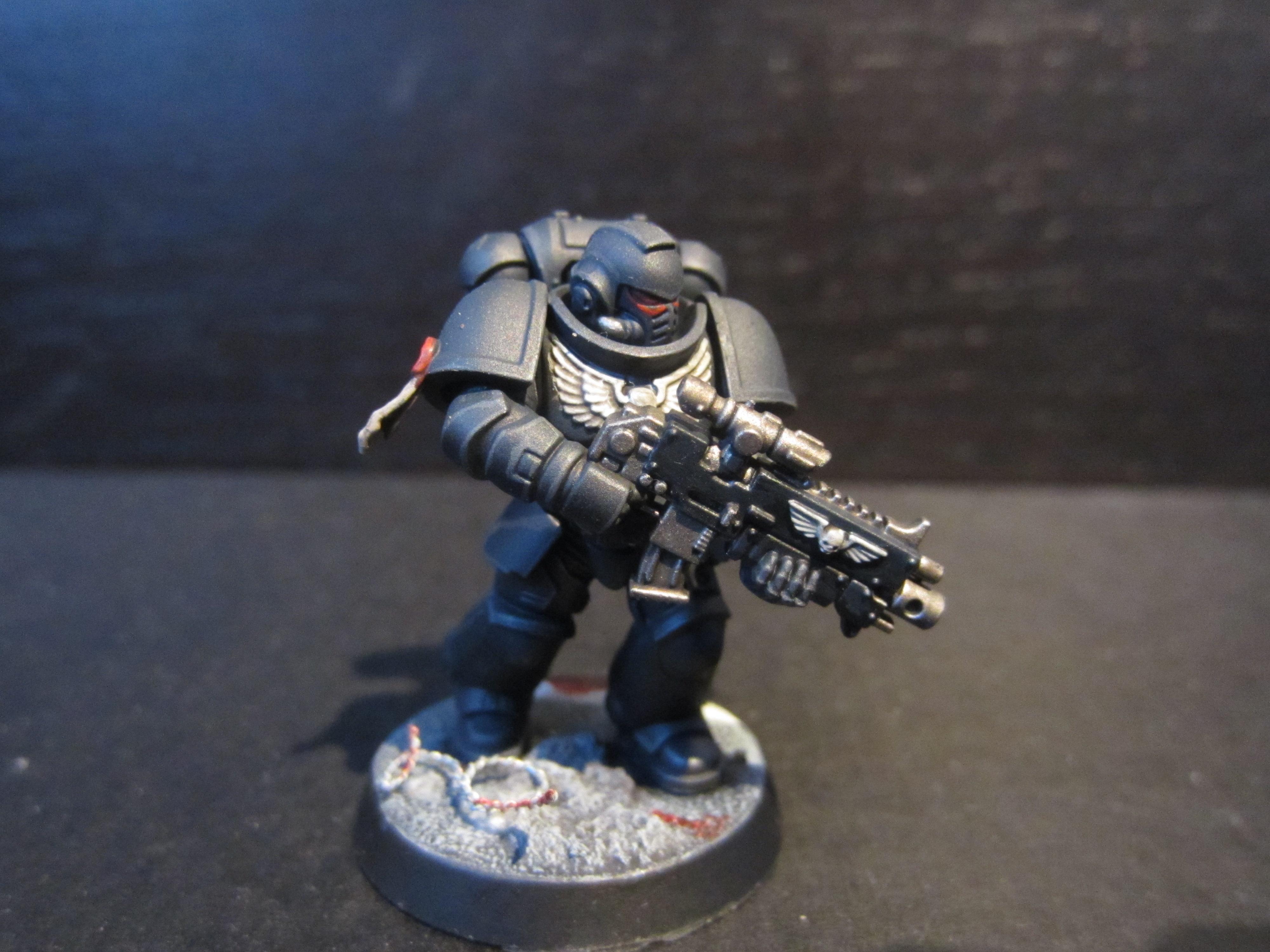 Black, Bolt Rifle, Grey, Intercessor, Primaris, Raven Guard, Warhammer 40,000, White
