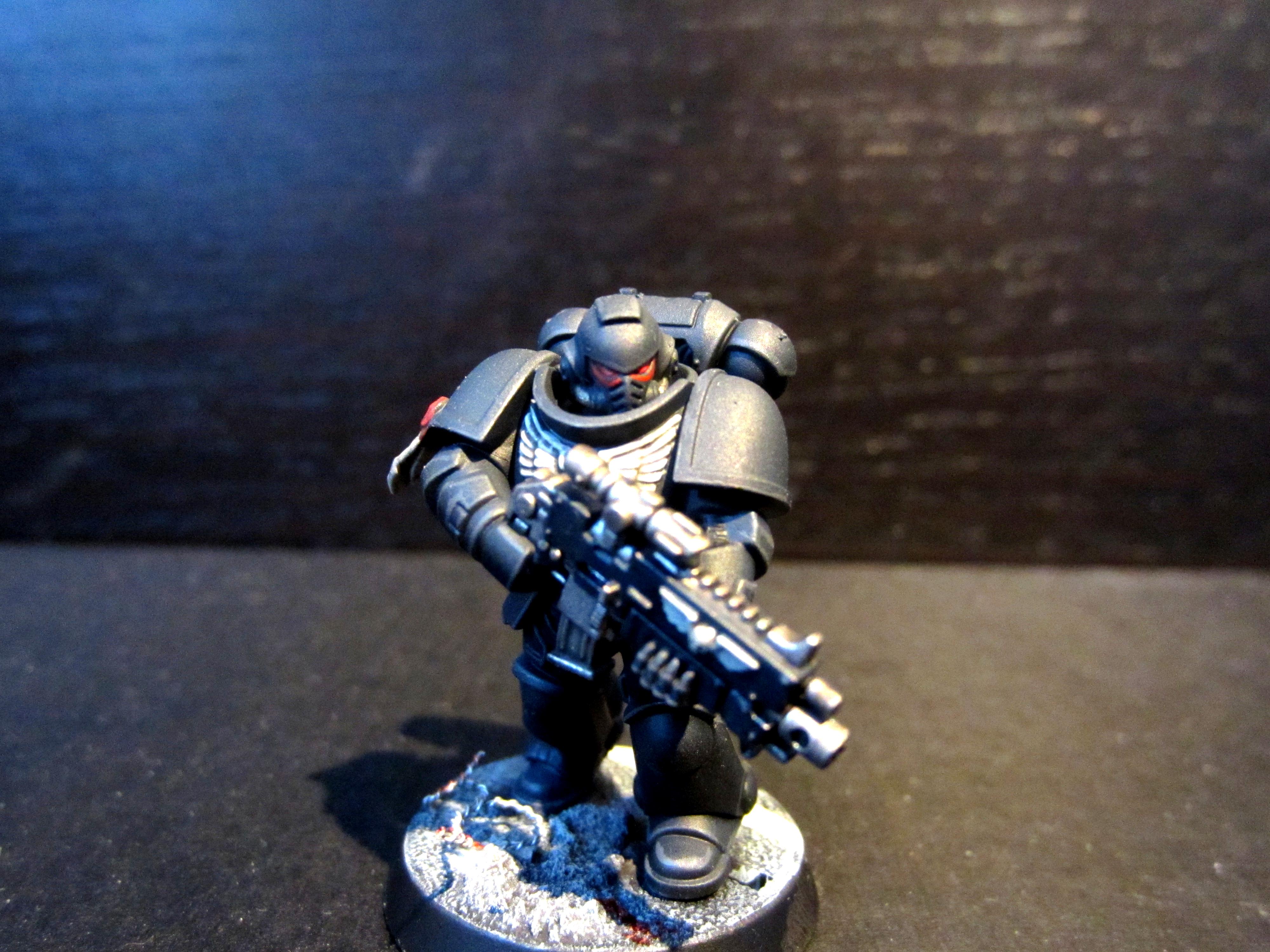 Black, Bolt Rifle, Grey, Intercessor, Primaris, Raven Guard, Warhammer 40,000, White